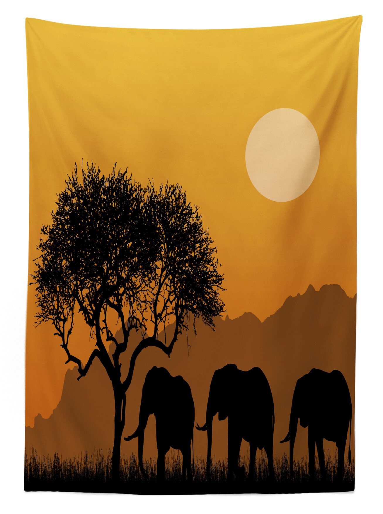 Abakuhaus Tischdecke Farbfest Waschbar geeignet African den Klare Außen Für Silhouette Bereich Natur Farben, Safari