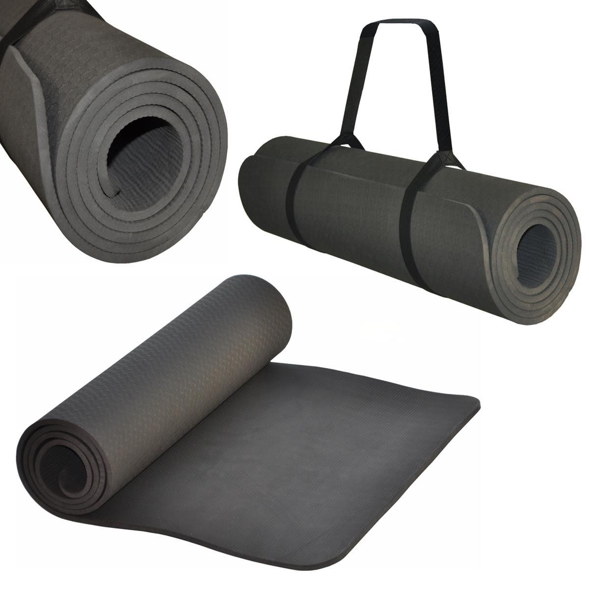 Yogamatte XXL Komfort Yogamatte SCHWARZ – Hautfreundlich, gelenkschonend, Premiu