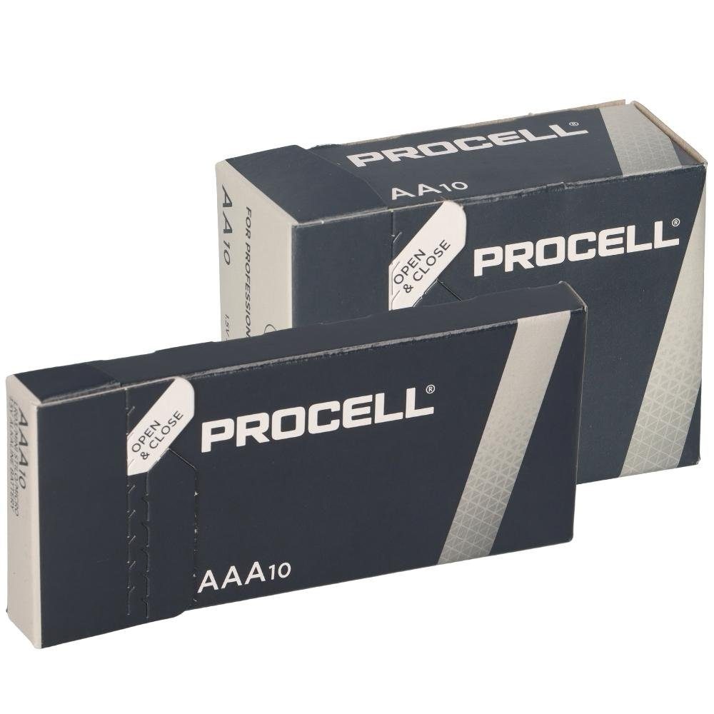 Duracell 20x Procell Batterien 10x AA MN1500 Mignon + 10x AAA MN2400 Micro Batterie