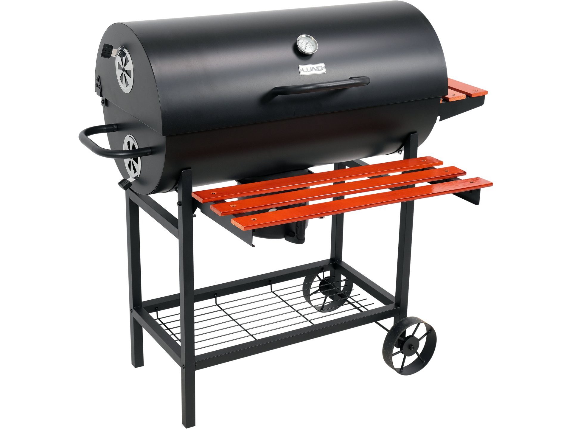 Lund Holzkohlegrill GRILL WĘGLOWY Z POKRYWĄ, RUSZT 71X34,5CM, Holzkohlegrill 71x34,5 cm mit Deckel und Ablage, Holzkohlegrill 71x34,5 cm mit Deckel und Ablage
