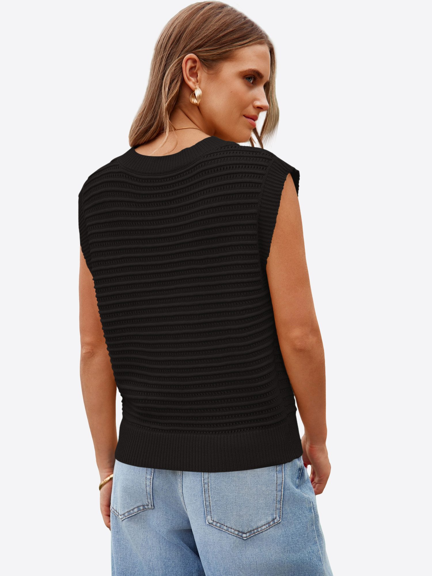 Imily Bela Strickweste Damen Strickweste mit Rundhalsausschnitt (Packung, 1 günstig online kaufen