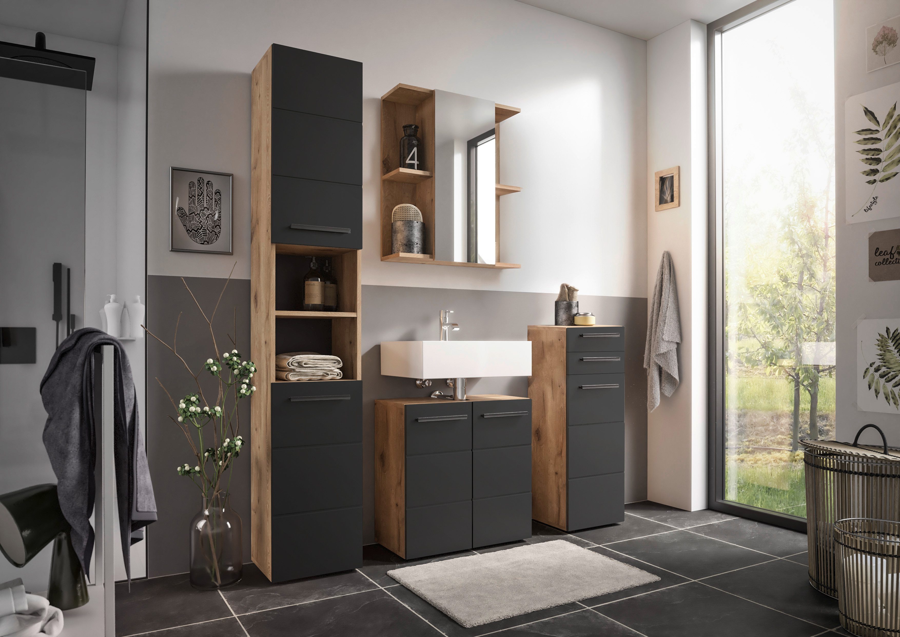 BASIC by Balculina Spiegelschrank Vista BxHxT 60x71x20 cm (1-St) Breite 60c günstig online kaufen