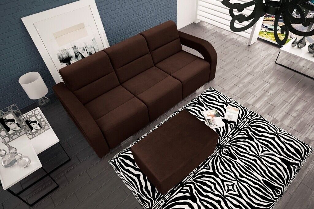 3 Luxus Braun JVmoebel Blau Sitzer Wohnzimmer Sofa Kanzlei Möbel Sofa, 235cm Bank Couch