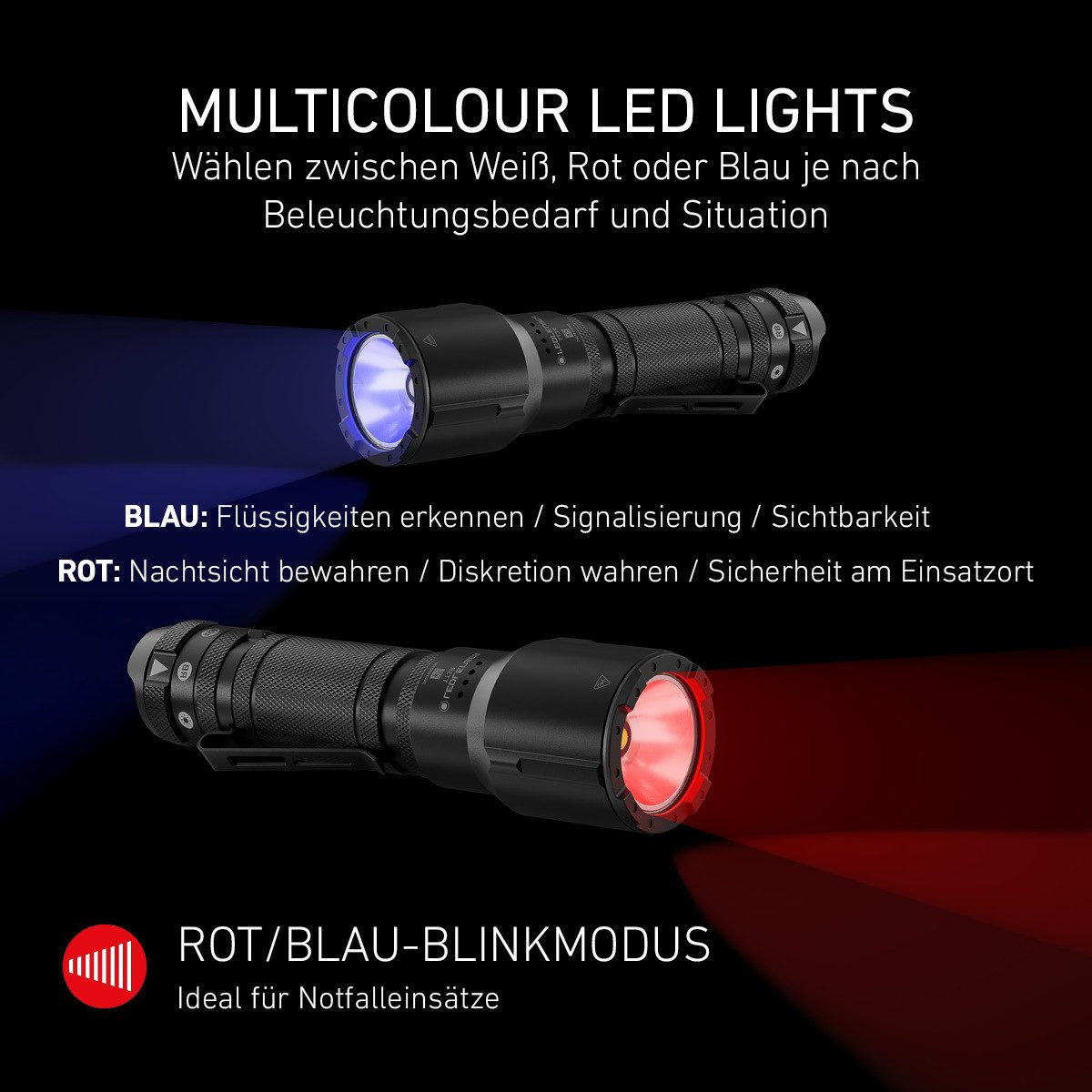 Ledlenser Taschenlampe TT3R, Taktisches Lichtbild, 1900 lm, 300m Leuchtweite, 50h, IP68, mit Akku