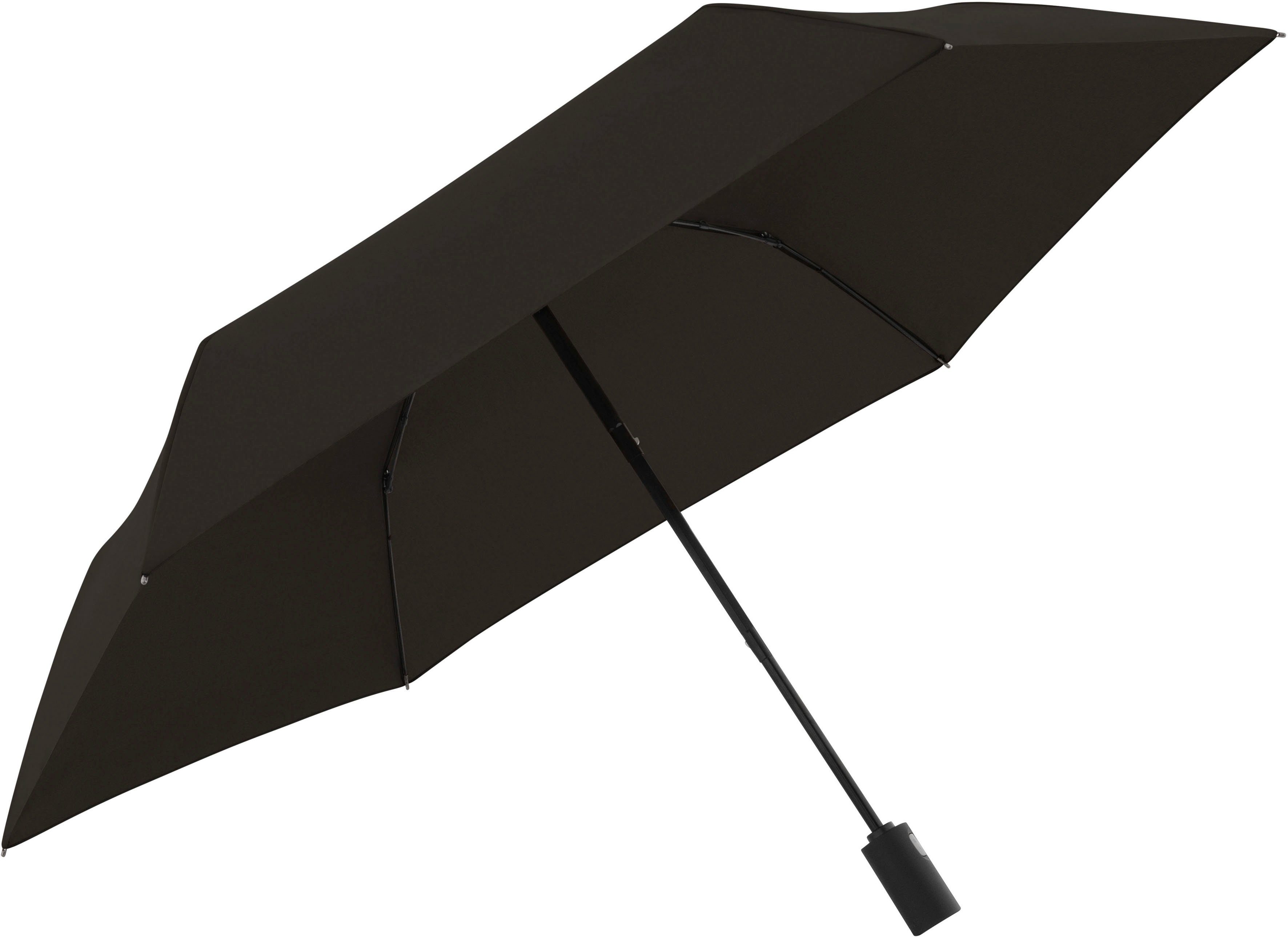 Smart doppler® Knopfdruck uni, sich close das einem Schirmdach black, schließt nur Taschenregenschirm Mit