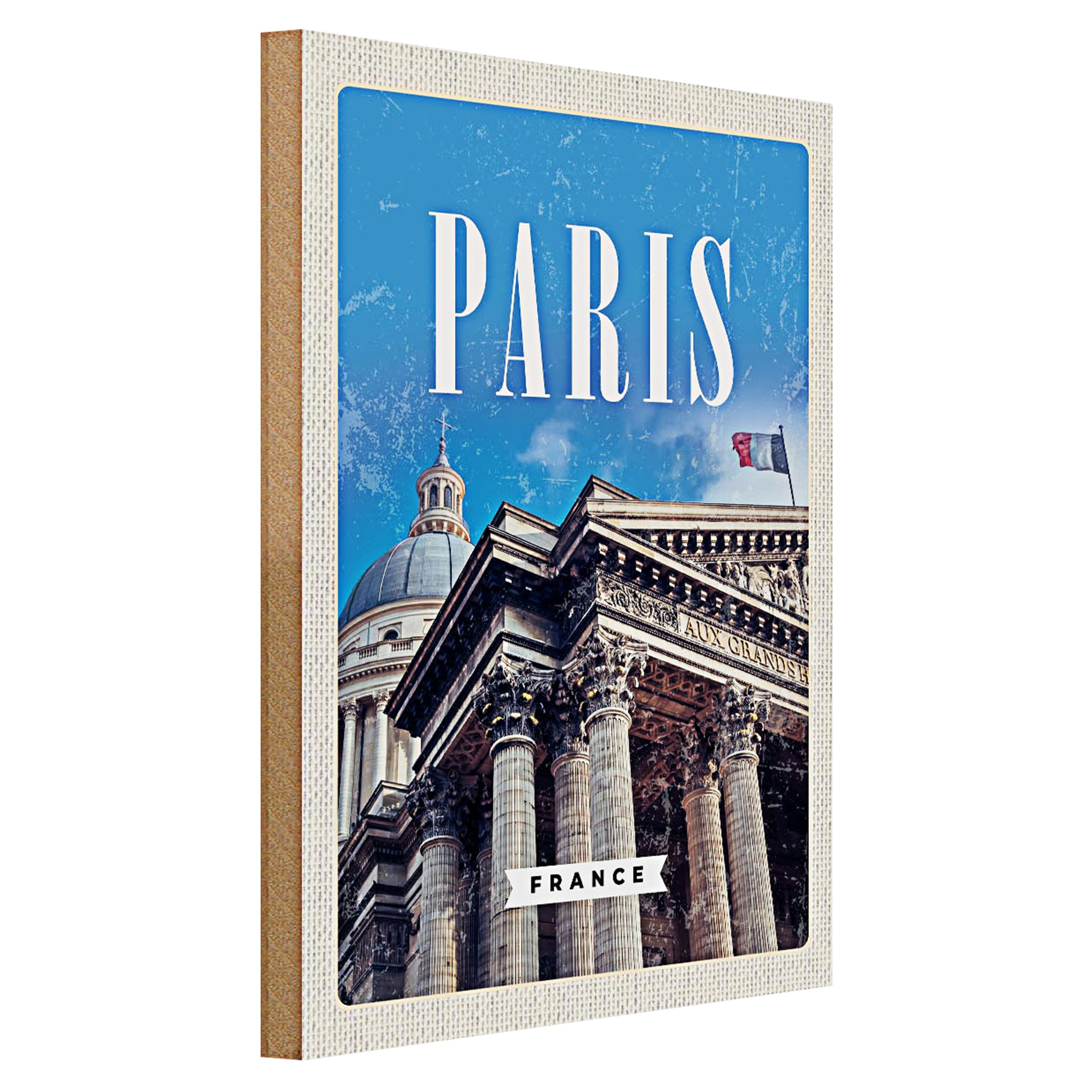 Roomando Holzbild Reise 30x40cm Paris France Grand palais Frankreich