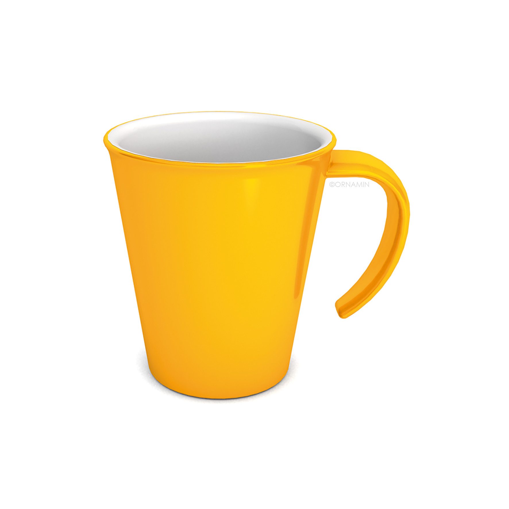 Ornamin Tasse Kaffeepott, Kaffeebecher, Campingbecher, Kaffetasse aus Kunststoff, Bisphenol-A-frei (BPA-frei), bruchstabil, 100% Made in Germany
