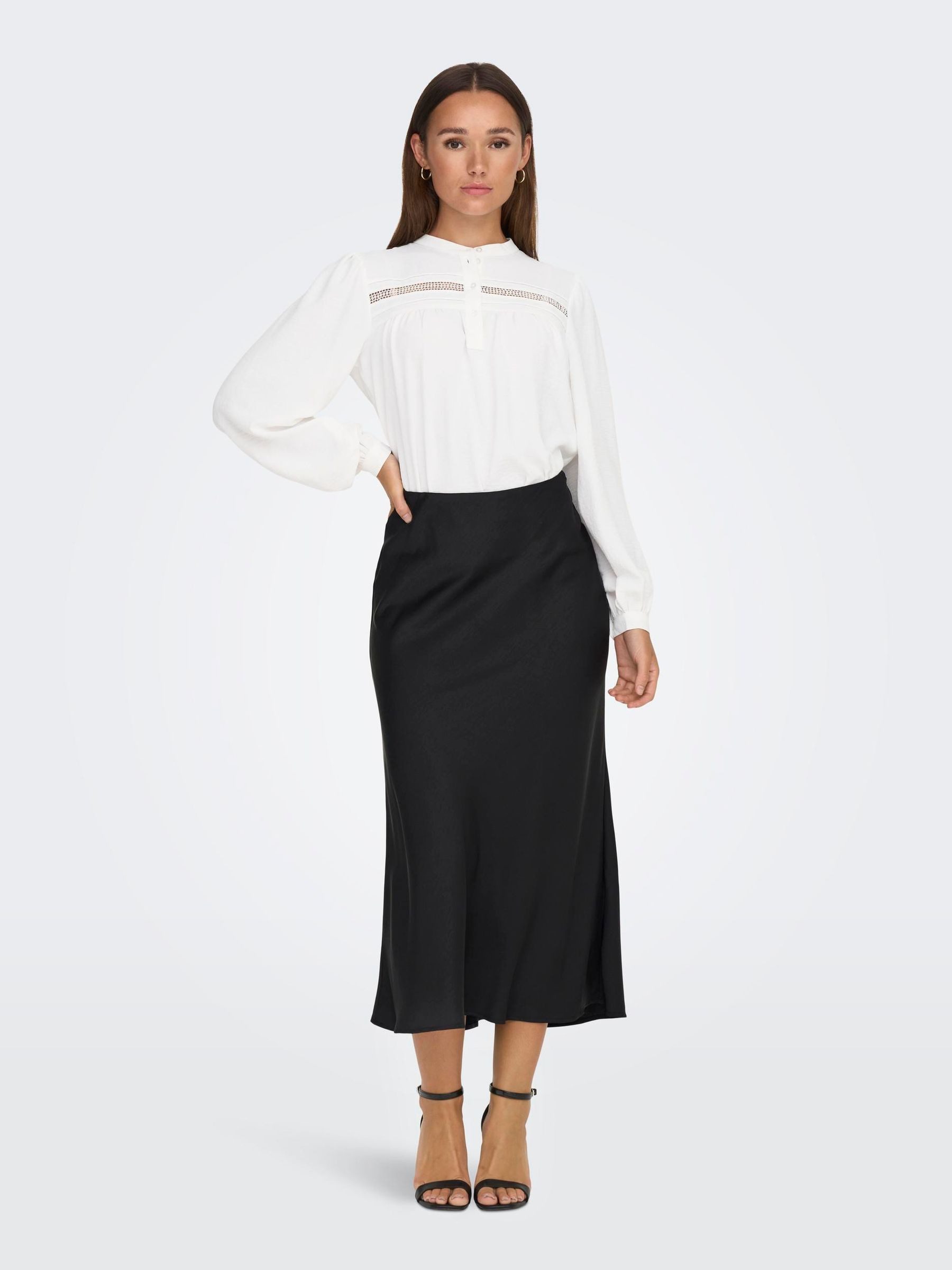 JACQUELINE de YONG Sommerrock Midi-Länge Satin günstig online kaufen