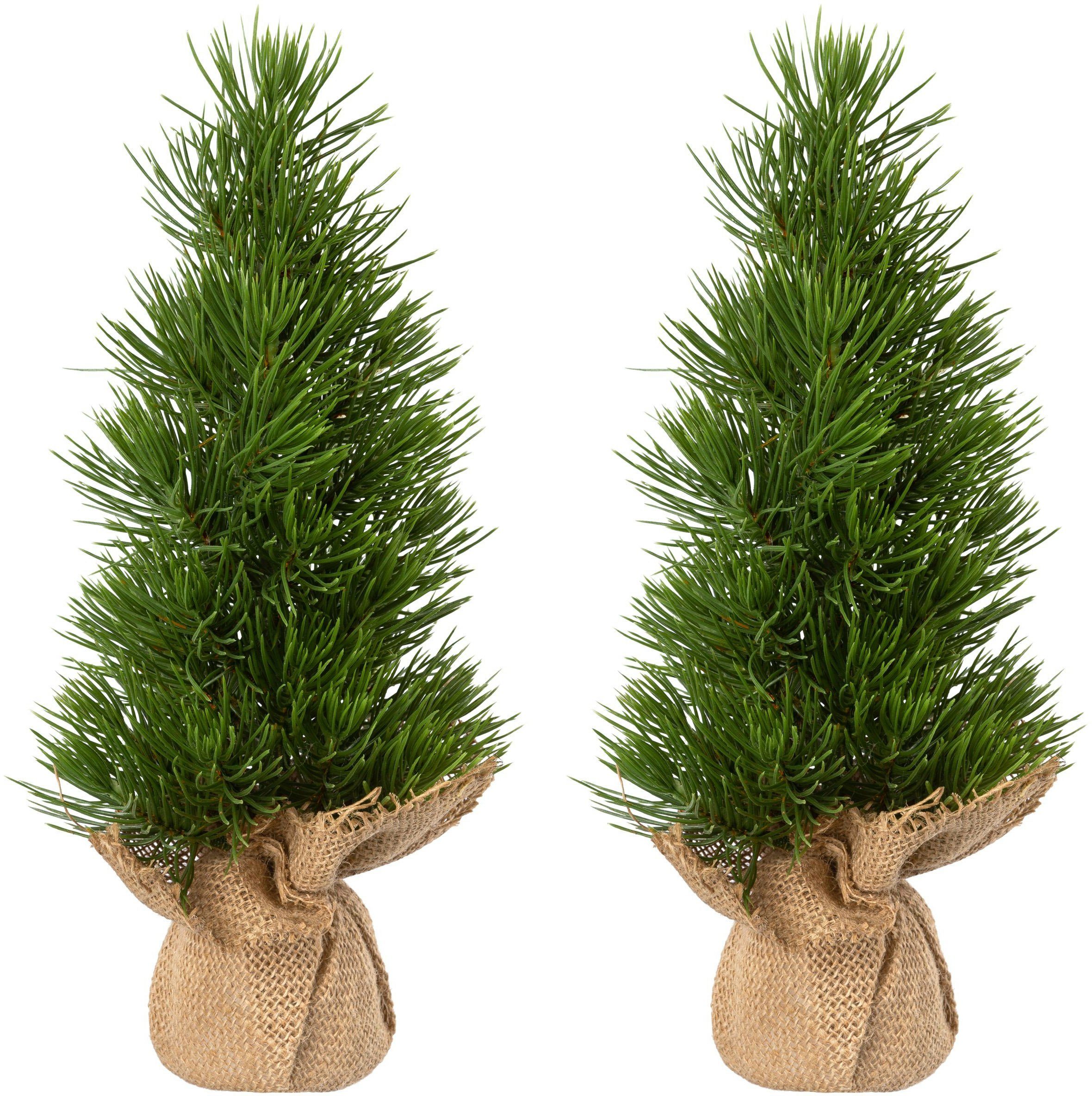 Creativ green Künstlicher Tannenbaum, im Jutesack Weihnachtsdeko, Weihnachtsbaum künstlicher Christbaum