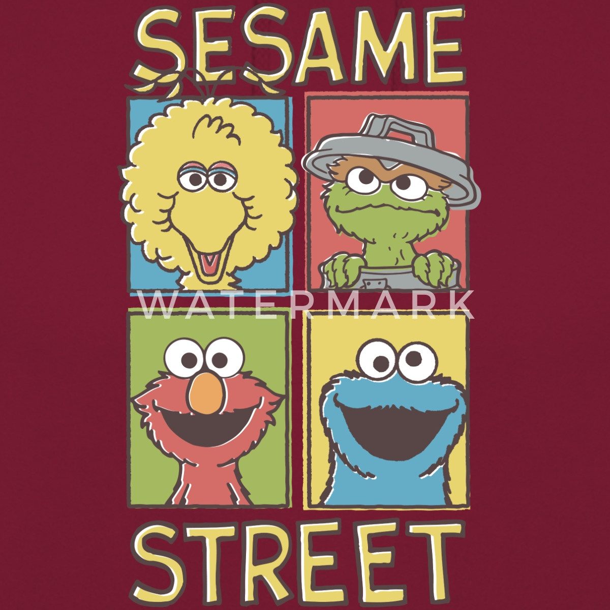 Spreadshirt Hoodie Sesamstraße Bibo, Oscar, Elmo, Krümelmonster Unisex Hoodie (1-tlg)