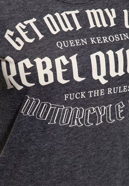 QueenKerosin T-Shirt Rebel Queens Motorcycle Gang Enzyme Wash