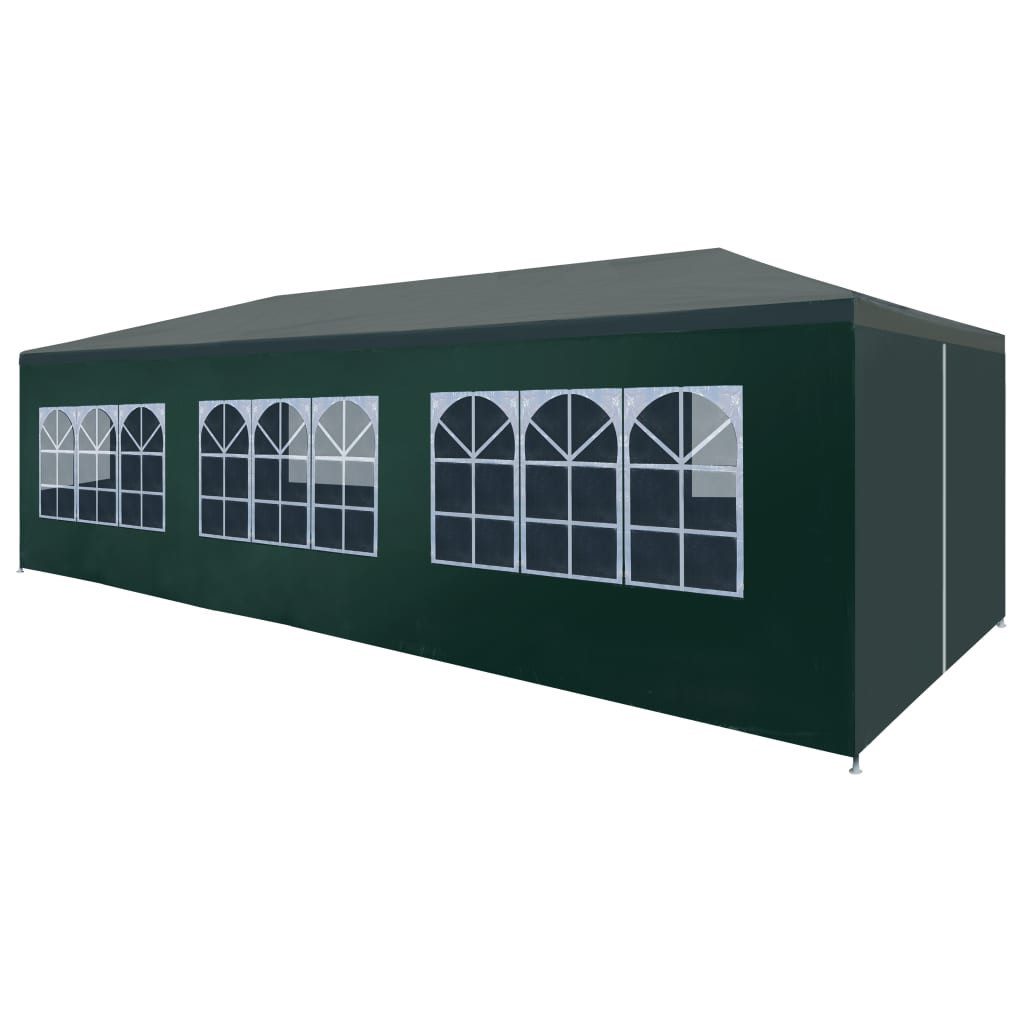 Pavillon grün - mit Seitenwände Pavillon Gartenzelt Partyzelt 3x9 m Grün