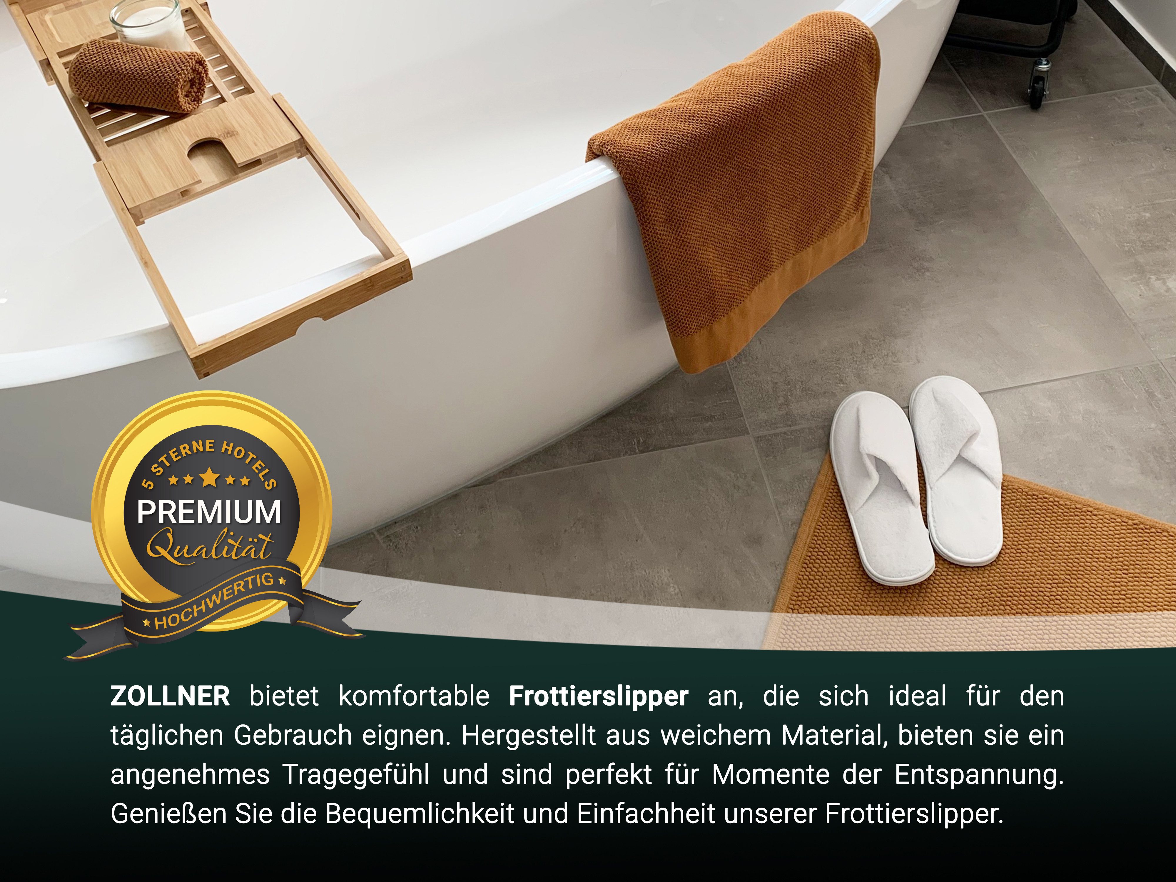 ZOLLNER Pantoffel (10-tlg) 100% Polyester, vom Hotelwäschespezialisten