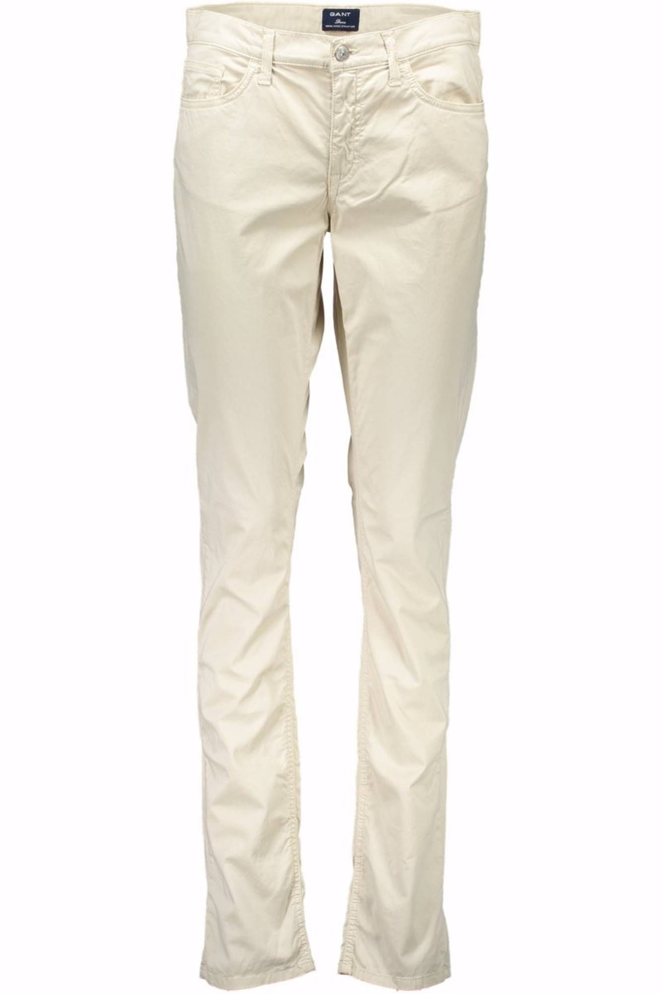 Gant 5-Pocket-Hose Beige Damenhose mit 5 Taschen, schmaler Schnitt und Logo-Detail