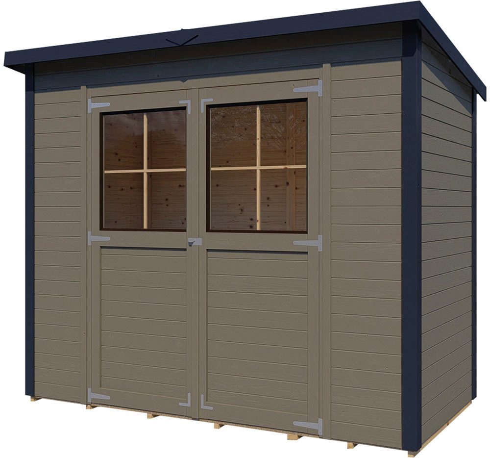 BERTILO Gartenhaus Einfach 2 beigegrau, BxT: 252x140 cm