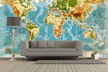 WandbilderXXL Fototapete Used Worldmap, glatt, Weltkarte, Vliestapete, hochwertiger Digitaldruck, in verschiedenen Größen