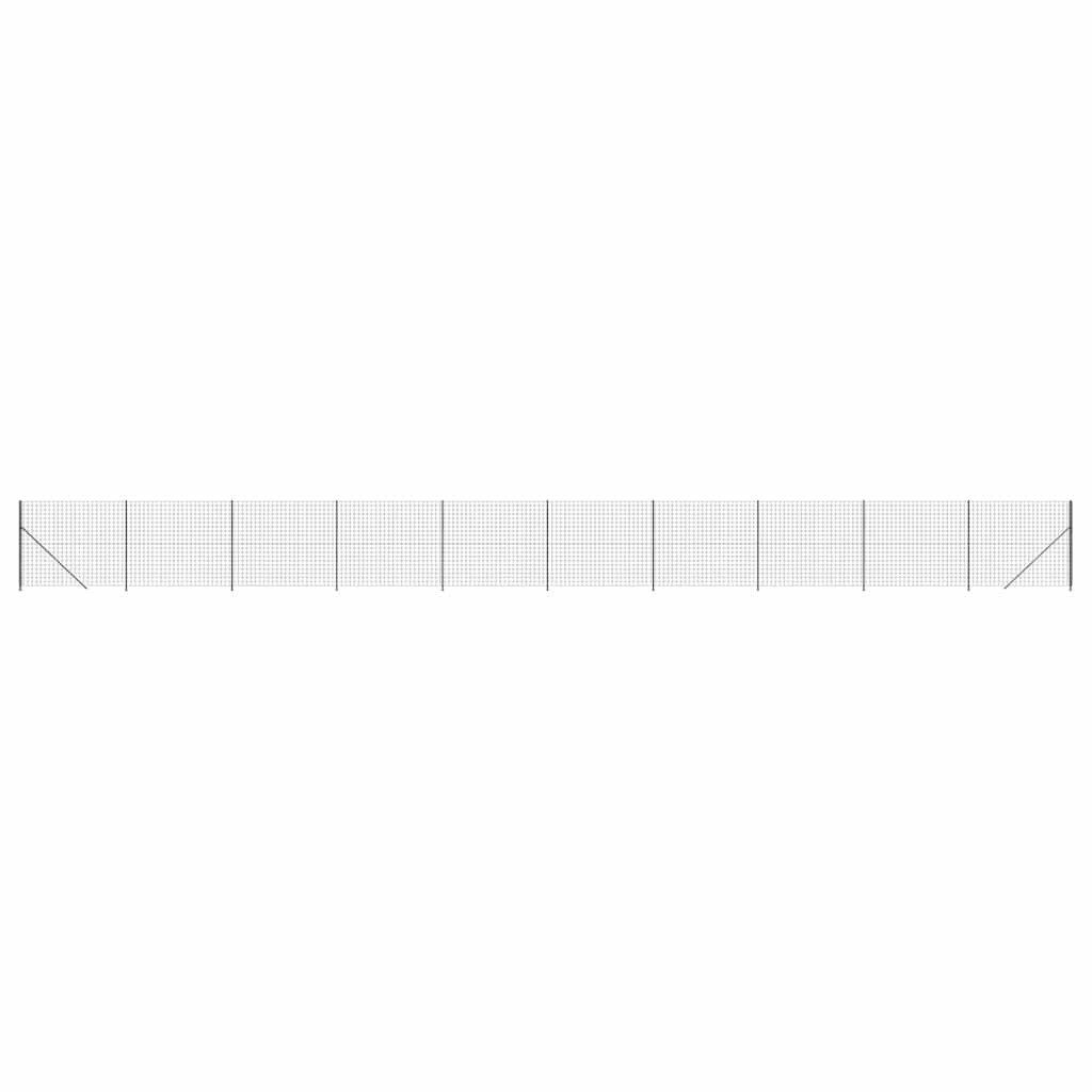 vidaXL Gartenzaun Maschendrahtzaun mit Bodenflansch Anthrazit 1,4x25 m, (1-St)