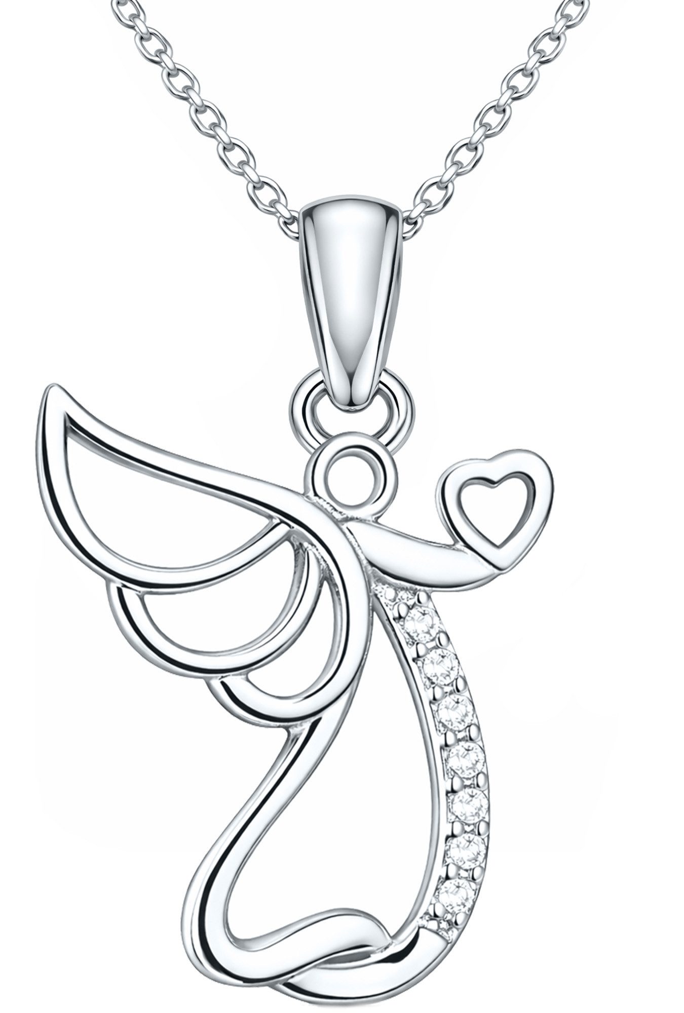 Limana Kette mit Anhänger für Kinder Mädchen Schutzengel Kette 925 Silber Engelkette (inkl. Dose Silberschmuck Echtschmuck Schmuck Geschenk Geburtstag), Ostern Einschulung Schulanfang Nikolaus Kommunion Weihnachten