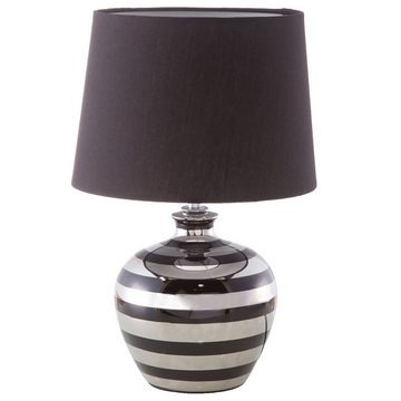 etc-shop LED Tischleuchte, Leuchtmittel inklusive, Warmweiß, Design Tisch Lampe Keramik Wohn Zimmer Textil Leuchte-