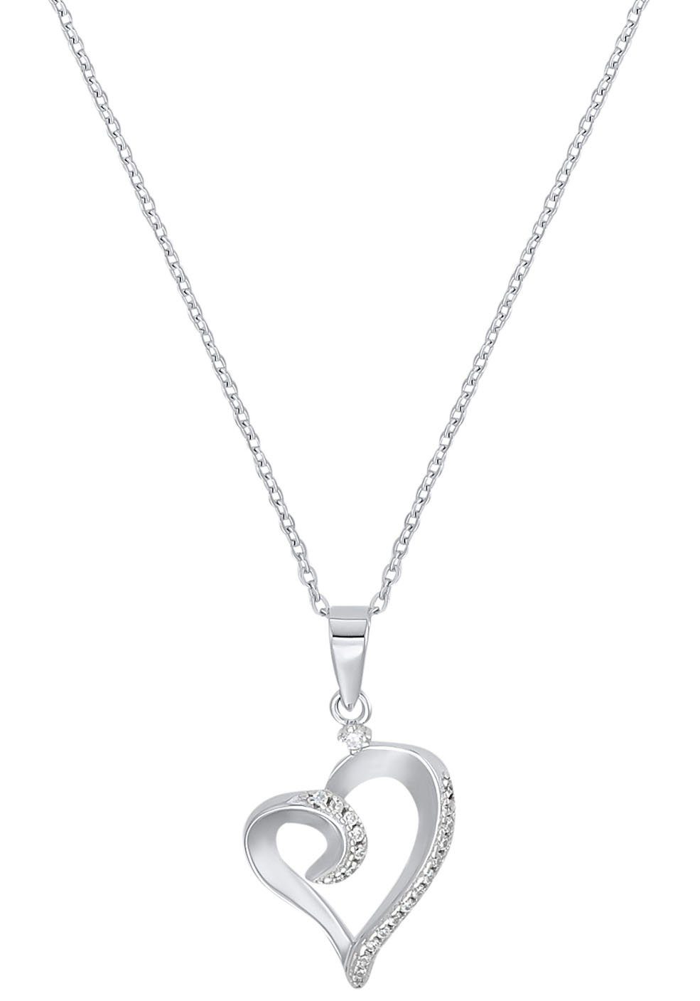 Kette Anhänger Heart, Silver 9834280, mit Amor mit Zirkonia