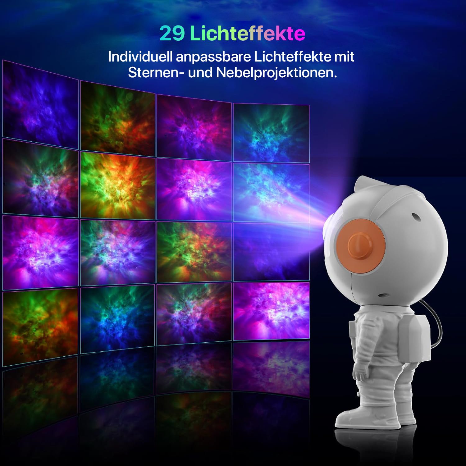 ANYSUN LED-Sternenhimmel Galaxie Sternenhimmel Astronaut Projektor, LED Sternenprojektor mit Timer, Fernbedienung, Nachtlicht für Kinder Erwachsene Party