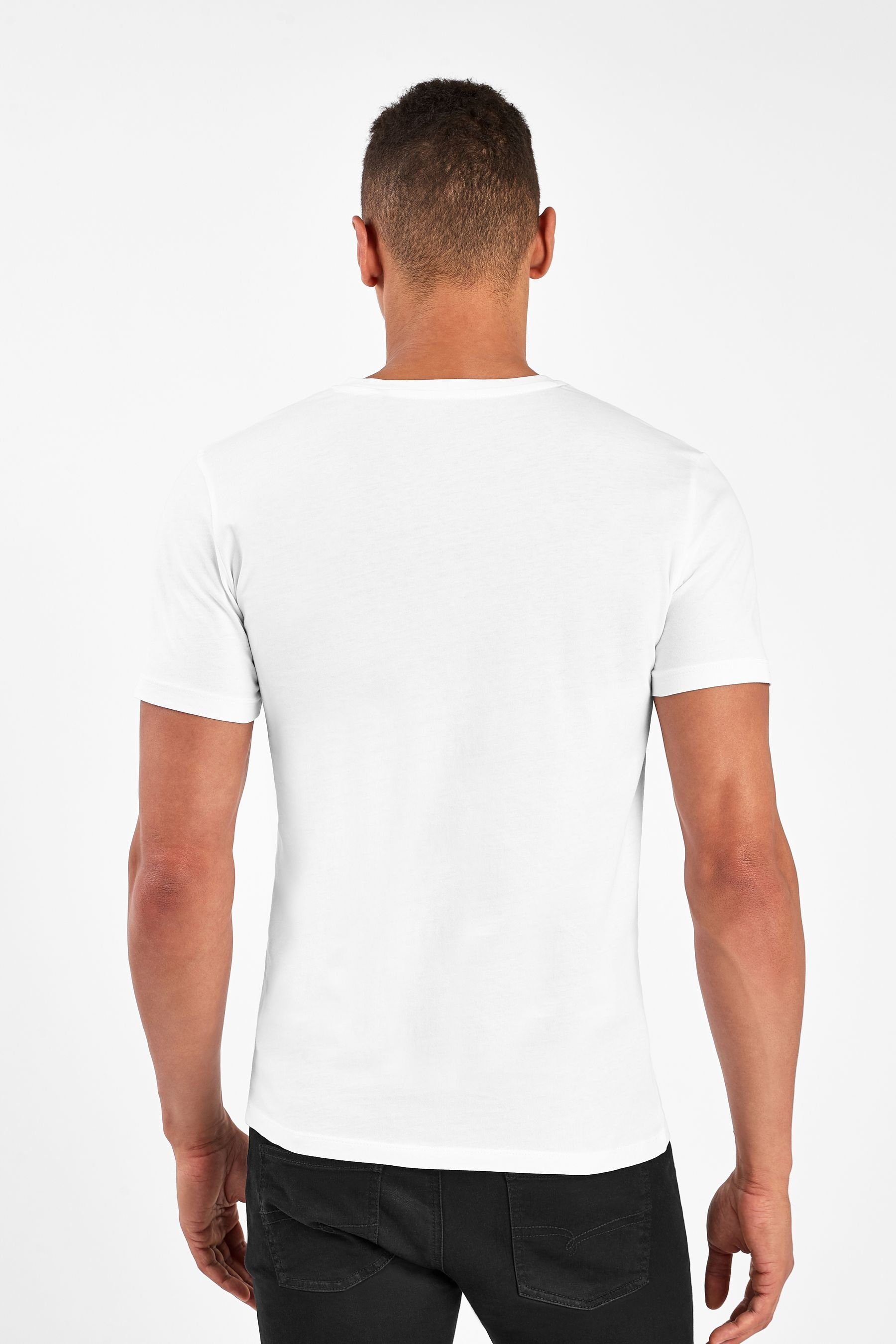 White Next Fit V-Ausschnitt T-Shirt T-Shirt (1-tlg) Slim mit
