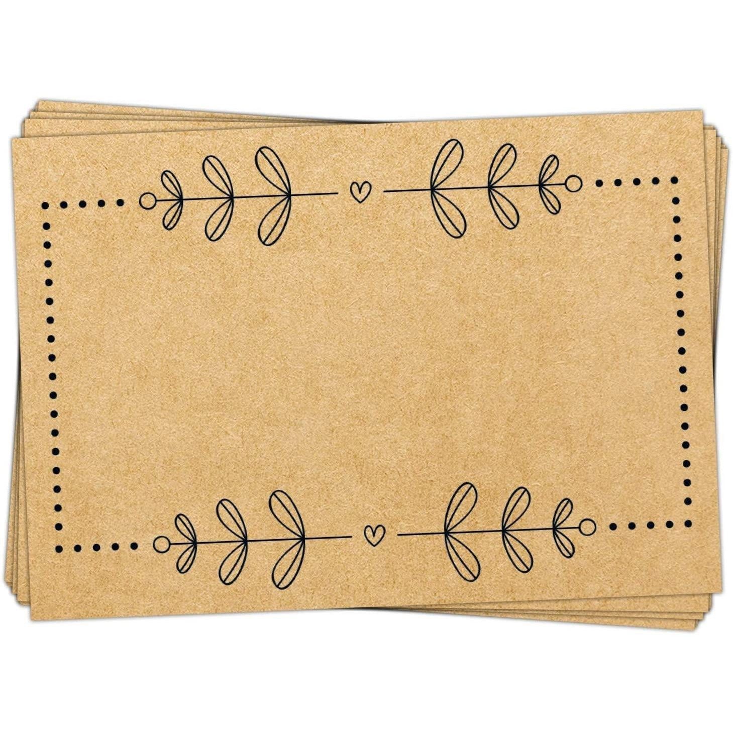 Logbuch-Verlag Aufkleber 25 Aufkleber in Kraftpapier-Optik zum Beschriften braun schwarz
