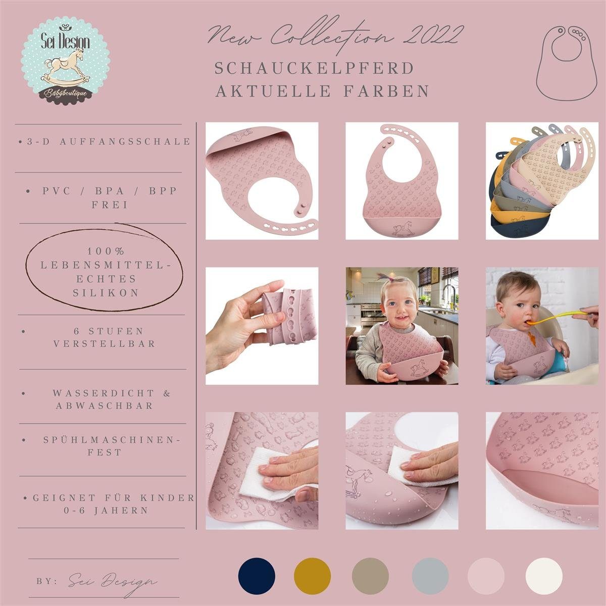 Auffangschale BPA/PVC/BPP-frei Design Pale SEI Baby Lätzchen Lätzchen - mit Mauve,