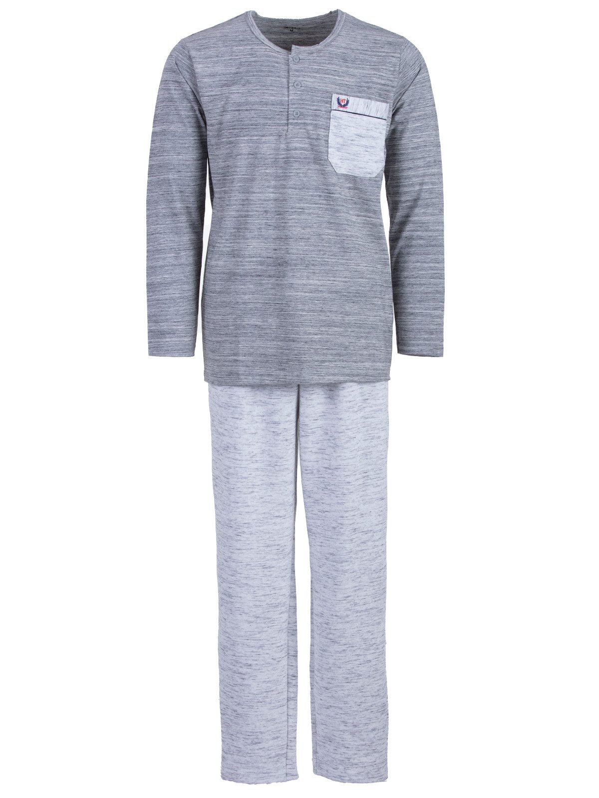 Henry Terre Pyjama Kuscheliger Hausanzug Langarm - Unifarben günstig online kaufen
