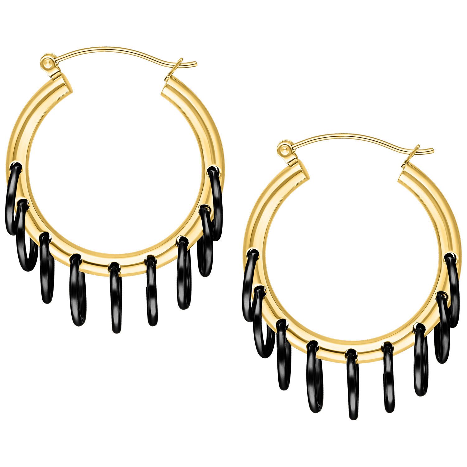 Wildcat Paar Creolen Hoops with Loops, Hochglanzpoliert,Wasserfest