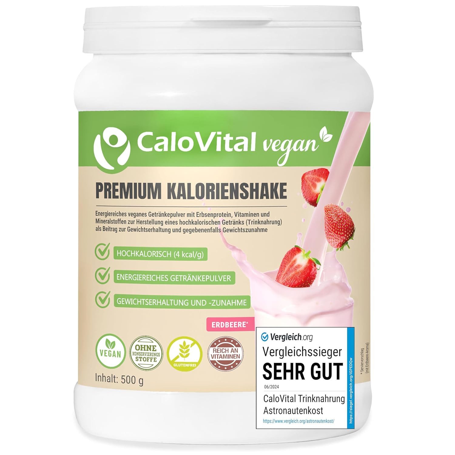 Zunehmen Hochkalorische Trinknahrung Vegane Kalorien CaloVital 500g Pulver