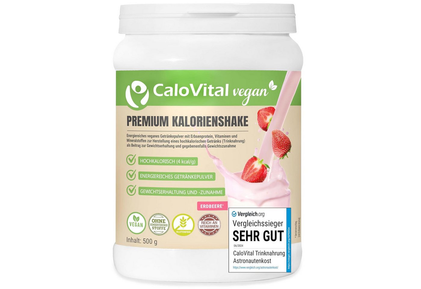 CaloVital Zunehmen Hochkalorische Trinknahrung Vegane Kalorien CaloVital 500g Pulver, 500 g