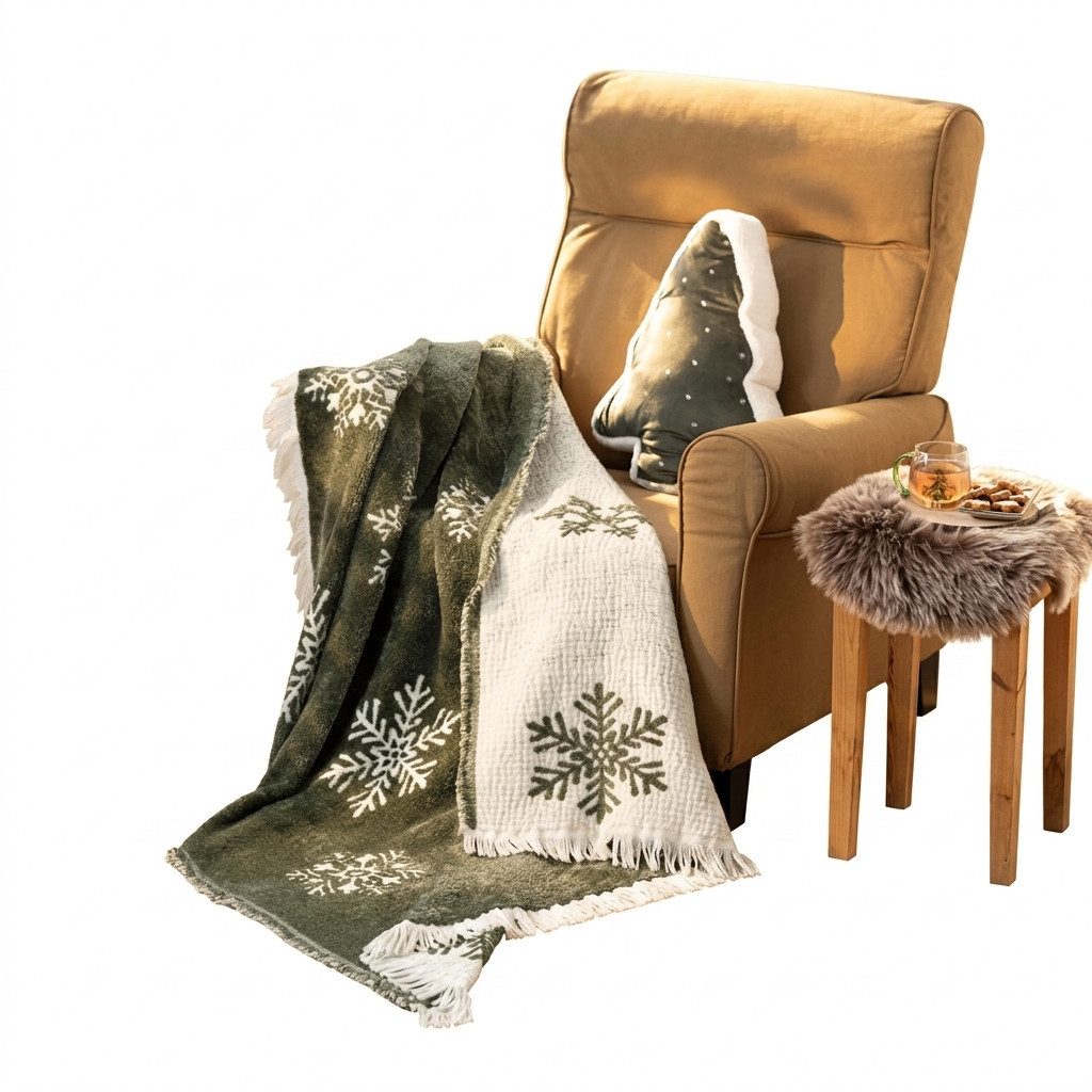 Wohndecke Kuscheldecke Schneeflocke Wohndecke Sofa Decke 130 x 170 cm, Home-trends24.de