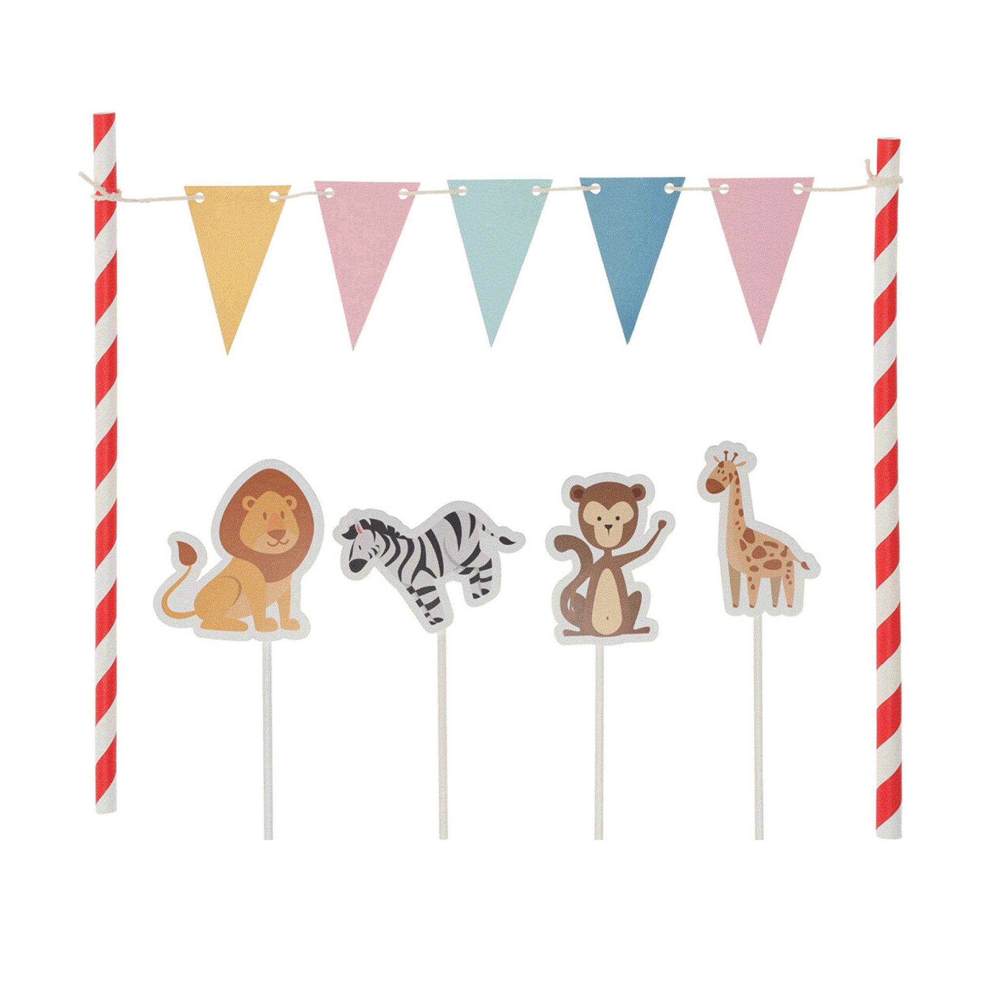 Free & Easy Tortenstecker, Cake Topper Tiere Bunt Mix