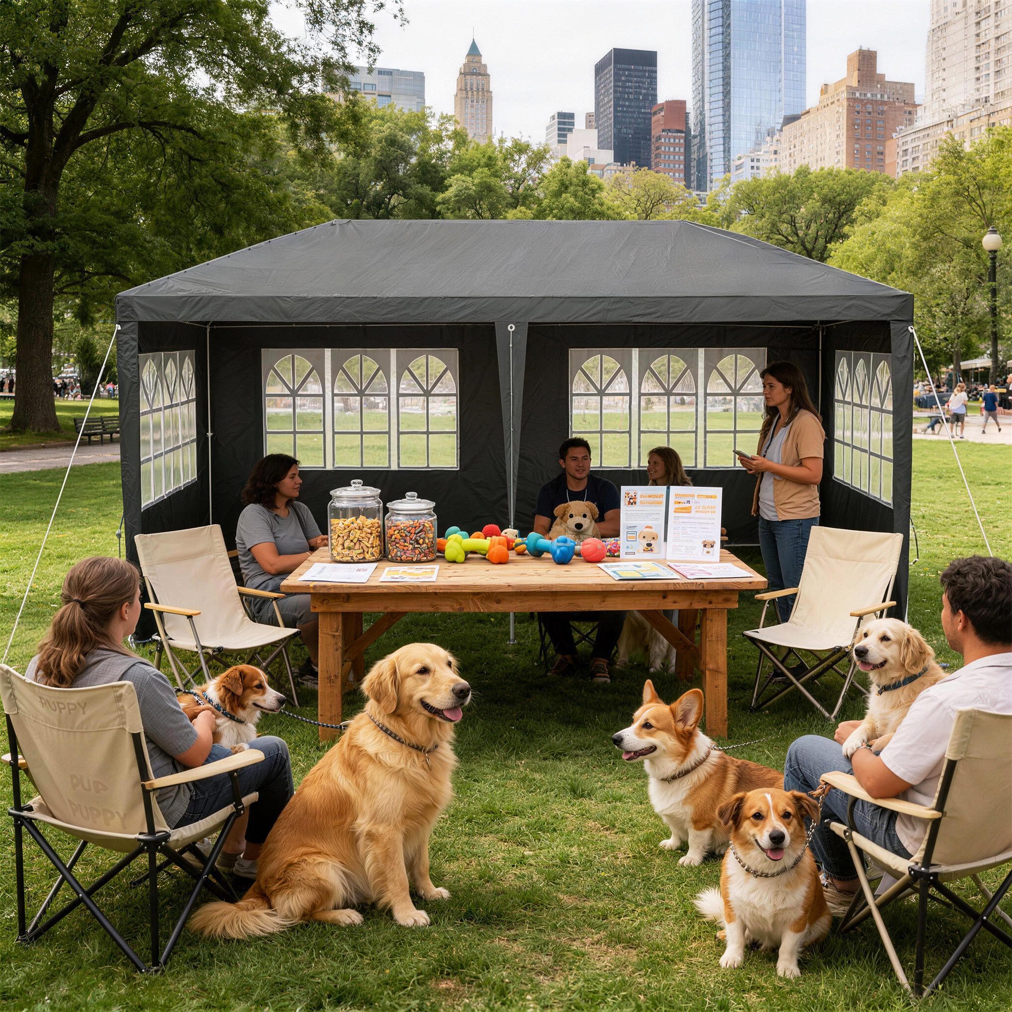 FIVMEN Pavillon Gartenzelt Gartenpavillon Partyzelt Festzelt Bierzelt Außenbreich, für Markt Festival Camping Hochzeiten