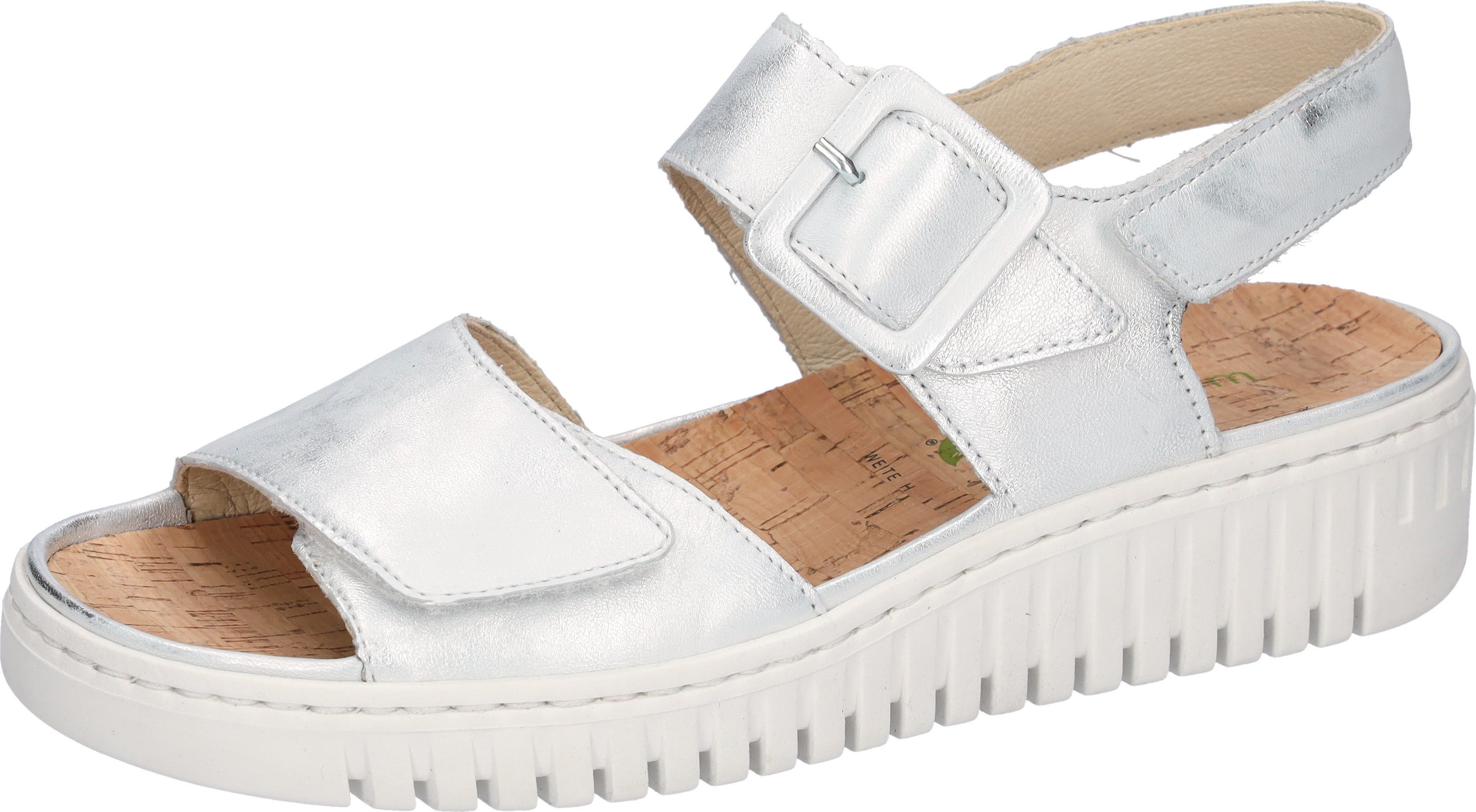 Waldläufer H-WILLOW Plateausandale Sommerschuh, Klettschuh, Bequemschuh mit Korkfußbett, H-Weite