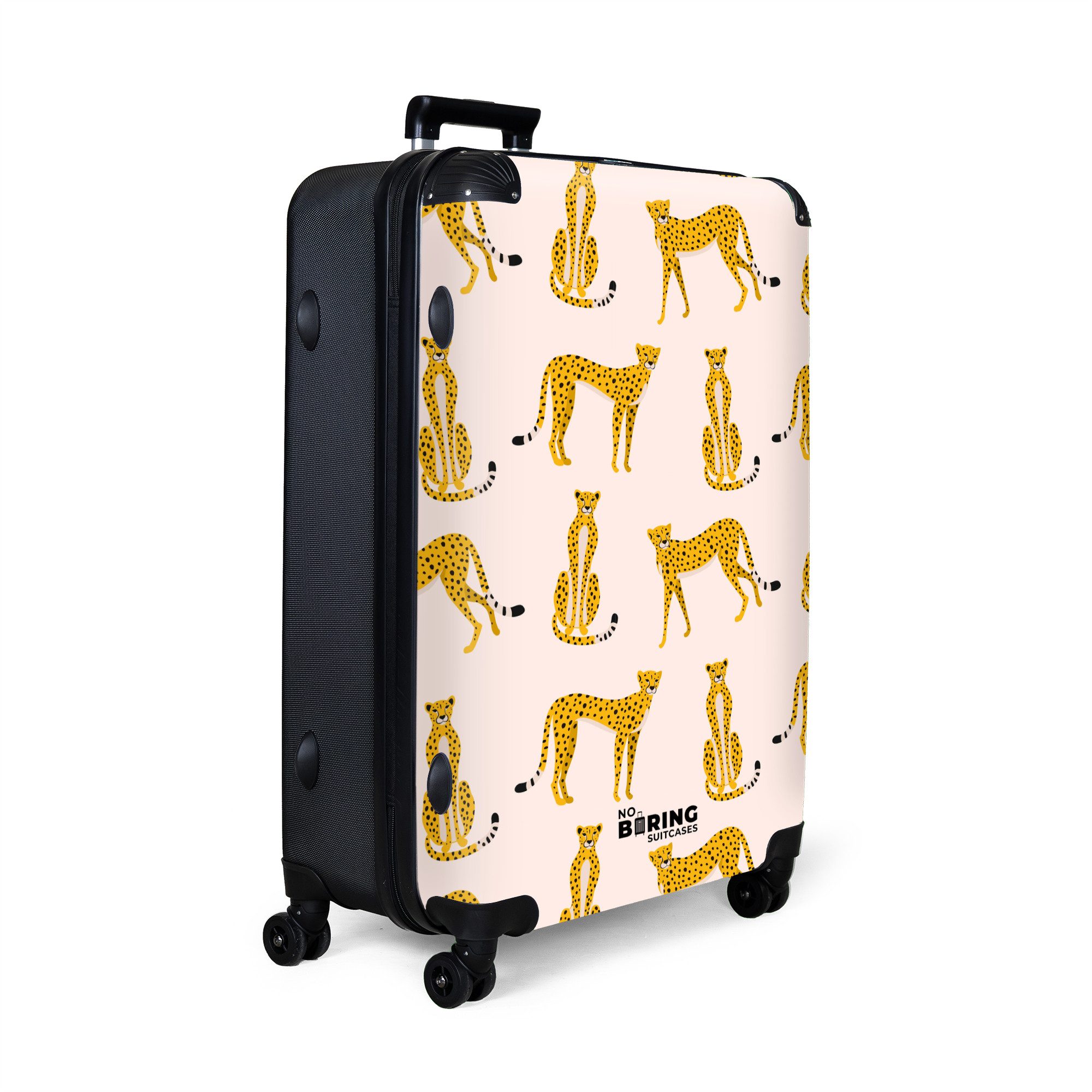 NoBoringSuitcases.com© Hartschalen-Trolley Geparden als Muster auf günstig online kaufen
