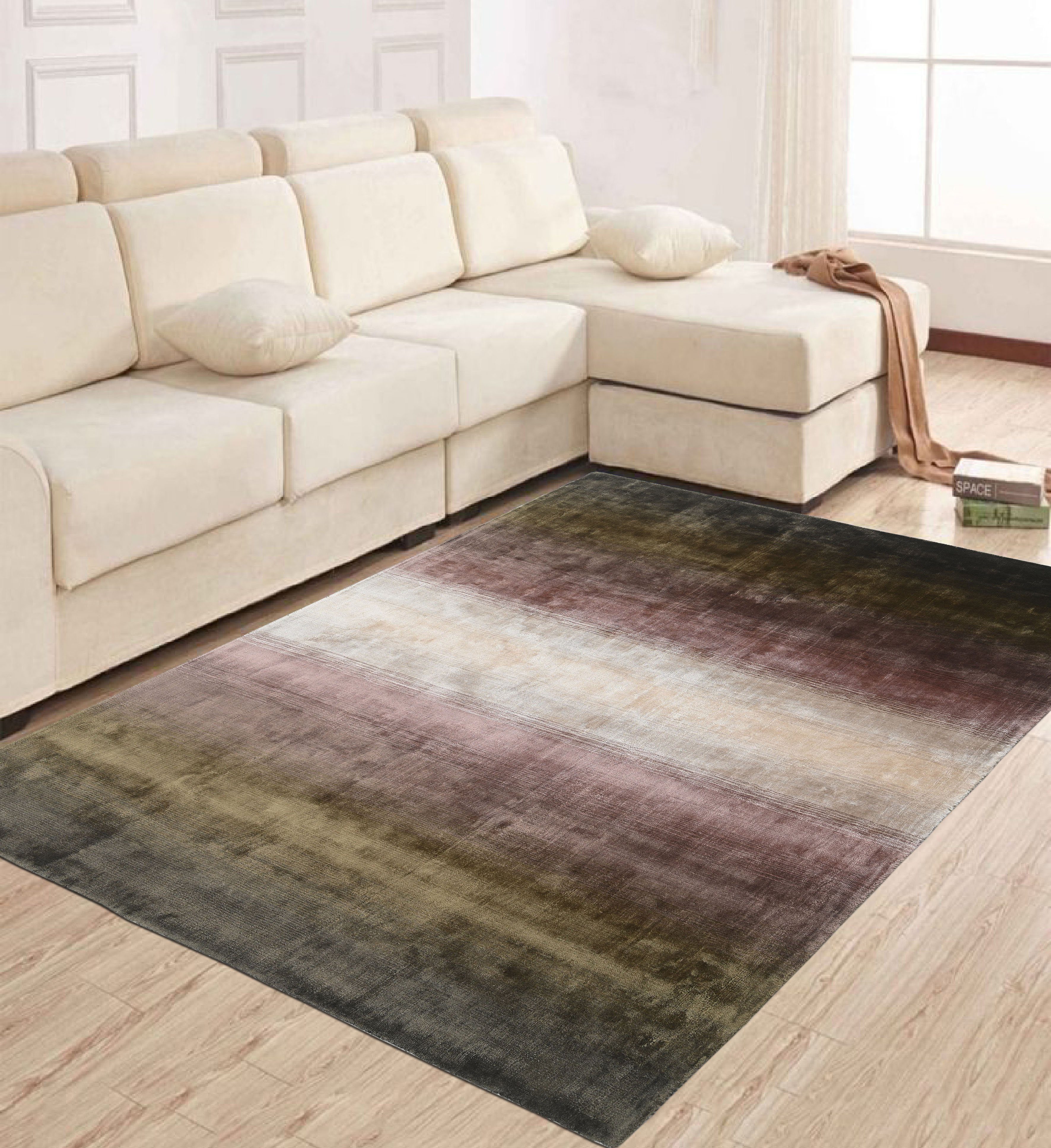 Teppich Katalin, Home affaire, rechteckig, Höhe: 10 mm, Kurzflorteppich in  Seiden-Optik, Teppiche aus 100% Viskose, mehrfarbig