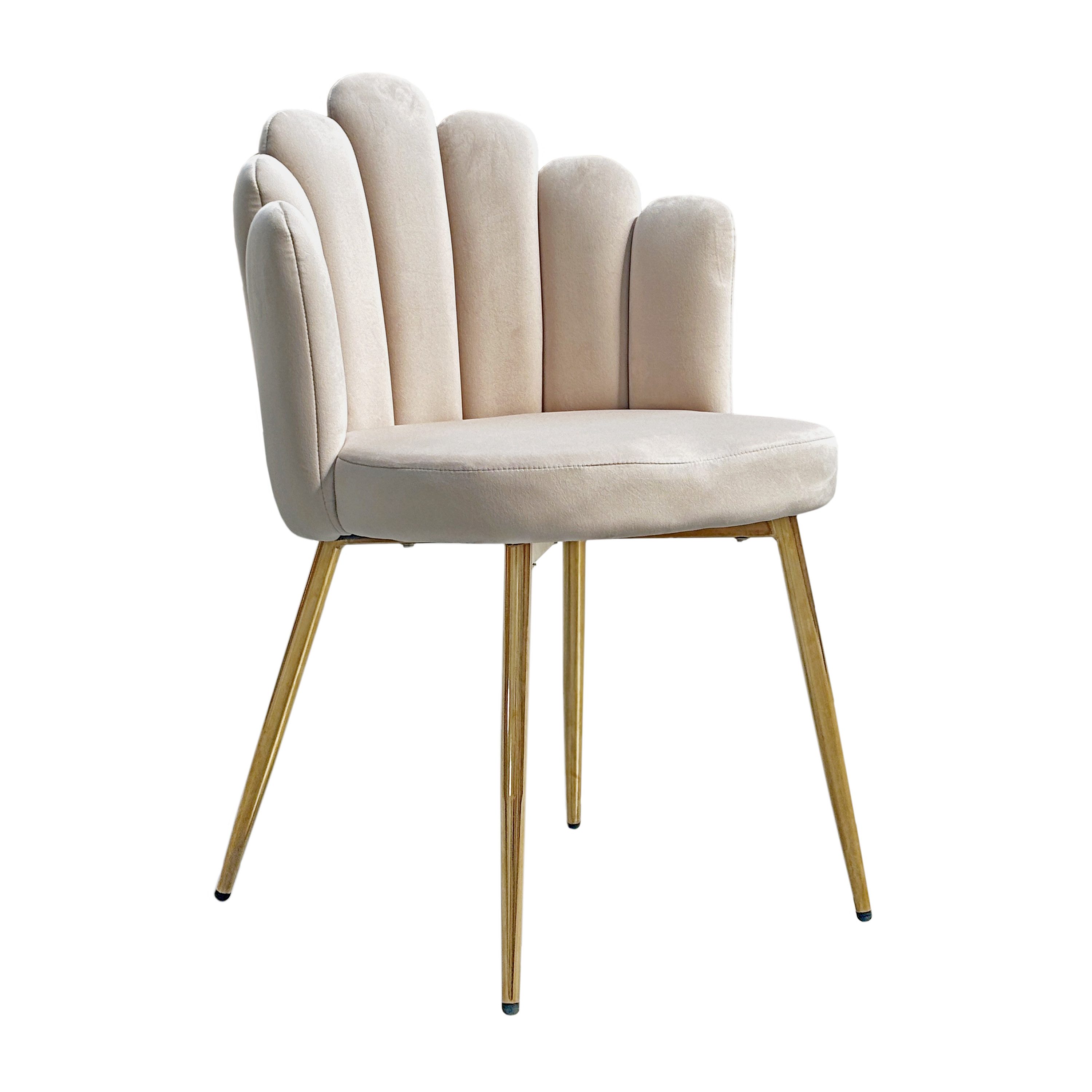Lookway Polsterstuhl MARIS mit goldenen, verchromten Metallbeinen