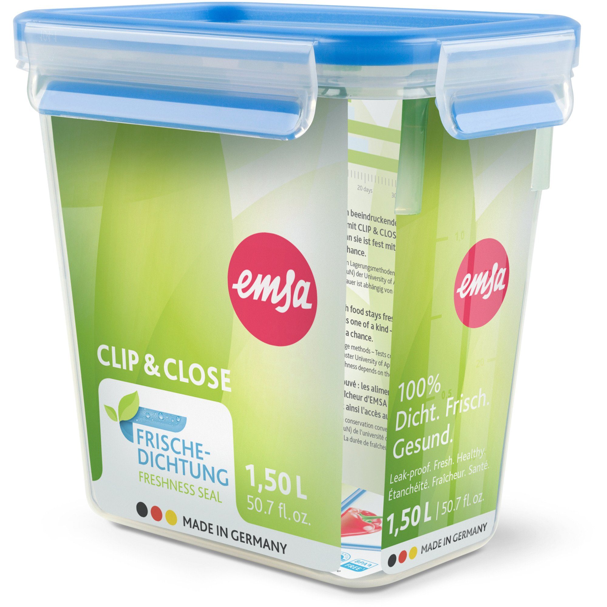 Emsa Lunchbox Emsa CLIP & CLOSE Frischhaltedose 1,5 Liter, Dose