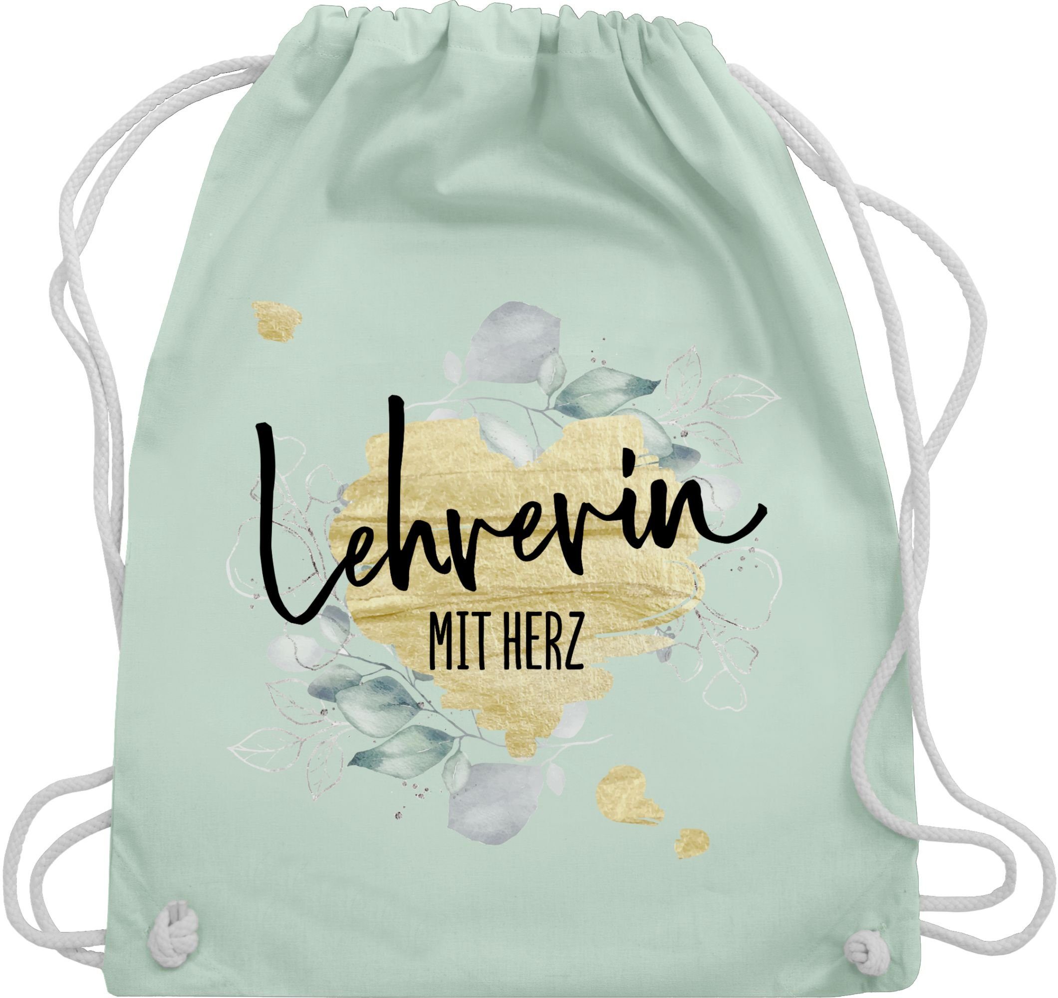 Turnbeutel Lehrerin mit Herz - Abschiedsgeschenk Weihnachten