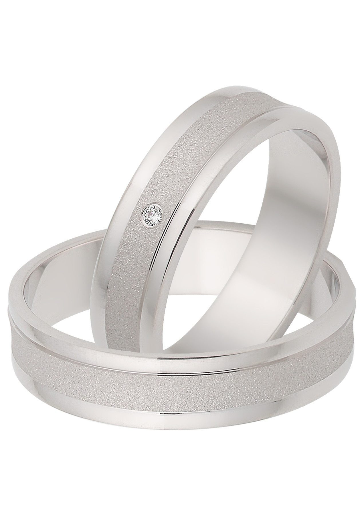 Firetti Trauring Schmuck Geschenk Hochzeit Ehering Trauring "LIEBE", Made in Germany - wahlweise mit oder ohne Zirkonia (synth)