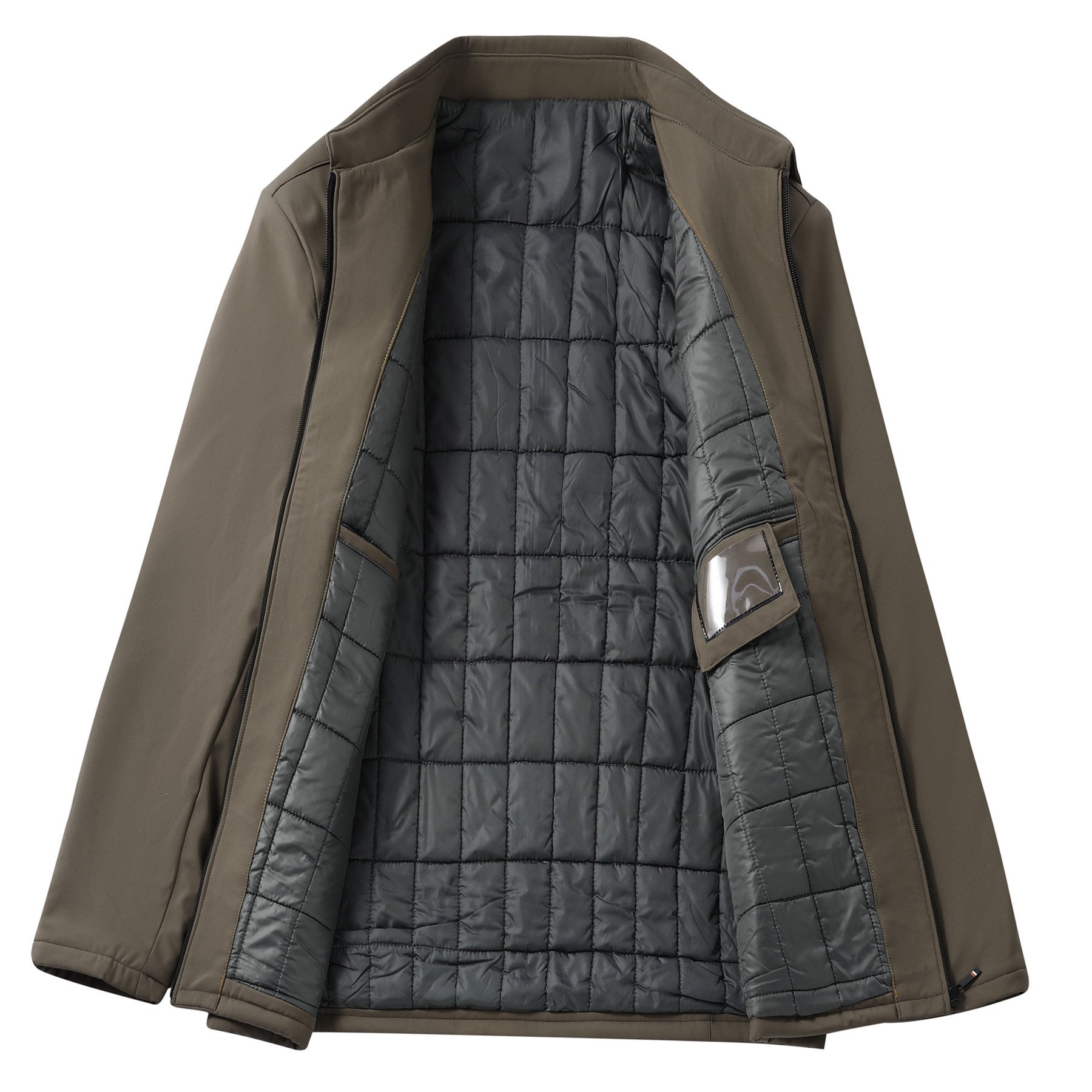 Allthemen Winterjacke mit Reißverschluss Bomberjacke Herren gefüttert Übergangsjacke – Bild 3 von 5