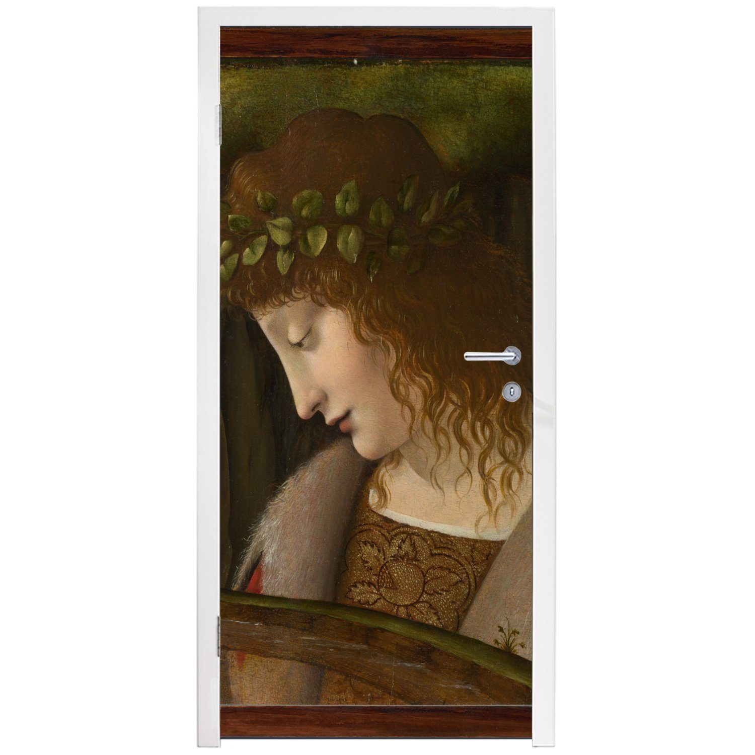 Leonardo MuchoWow bedruckt, Matt, - cm St), (1 Fototapete da Türtapete Vinci, für Tür, Narzisse Türaufkleber, 75x205