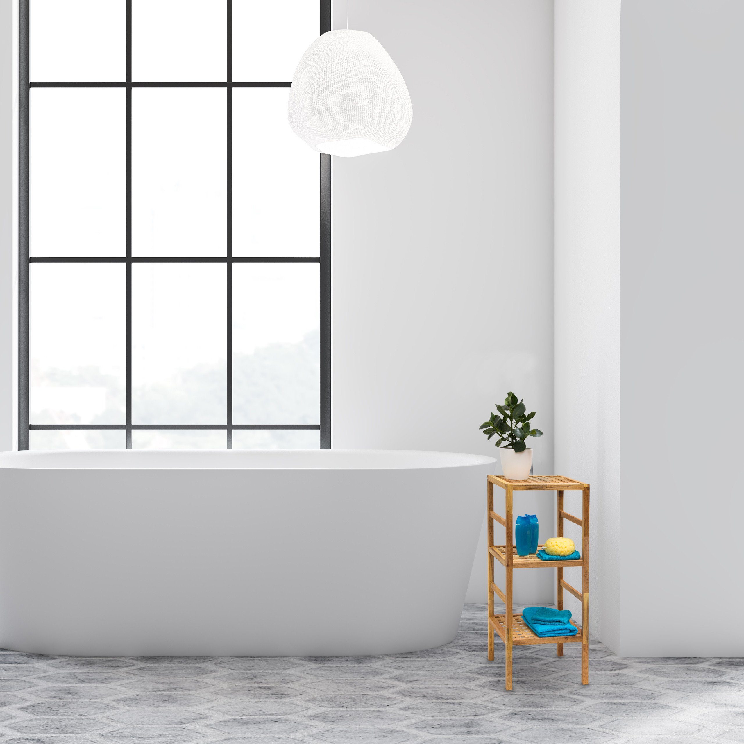 relaxdays Badregal Walnuss Badregal verschiedene Größen, 3 günstig online kaufen