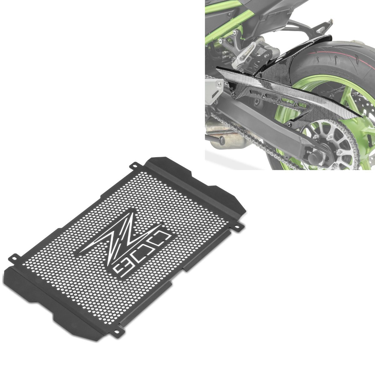 Halter Set: Kühlerabdeckung passend für Kawasaki Z 900 17-25 Kühlergrill KG1