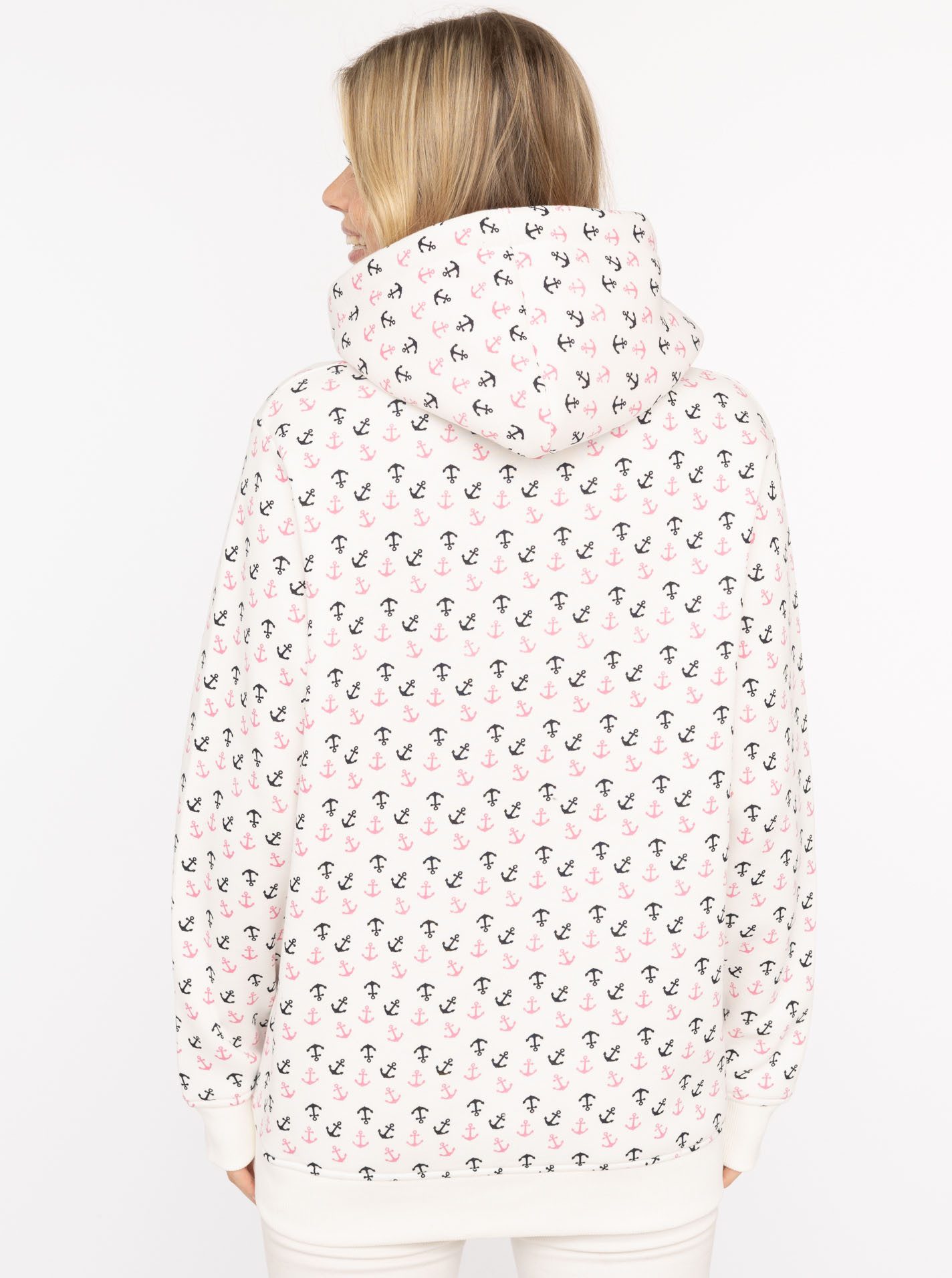 Zwillingsherz Hoodie "Anker AOP" allover Ankerprint, Kapuze mit Kordelzug, günstig online kaufen