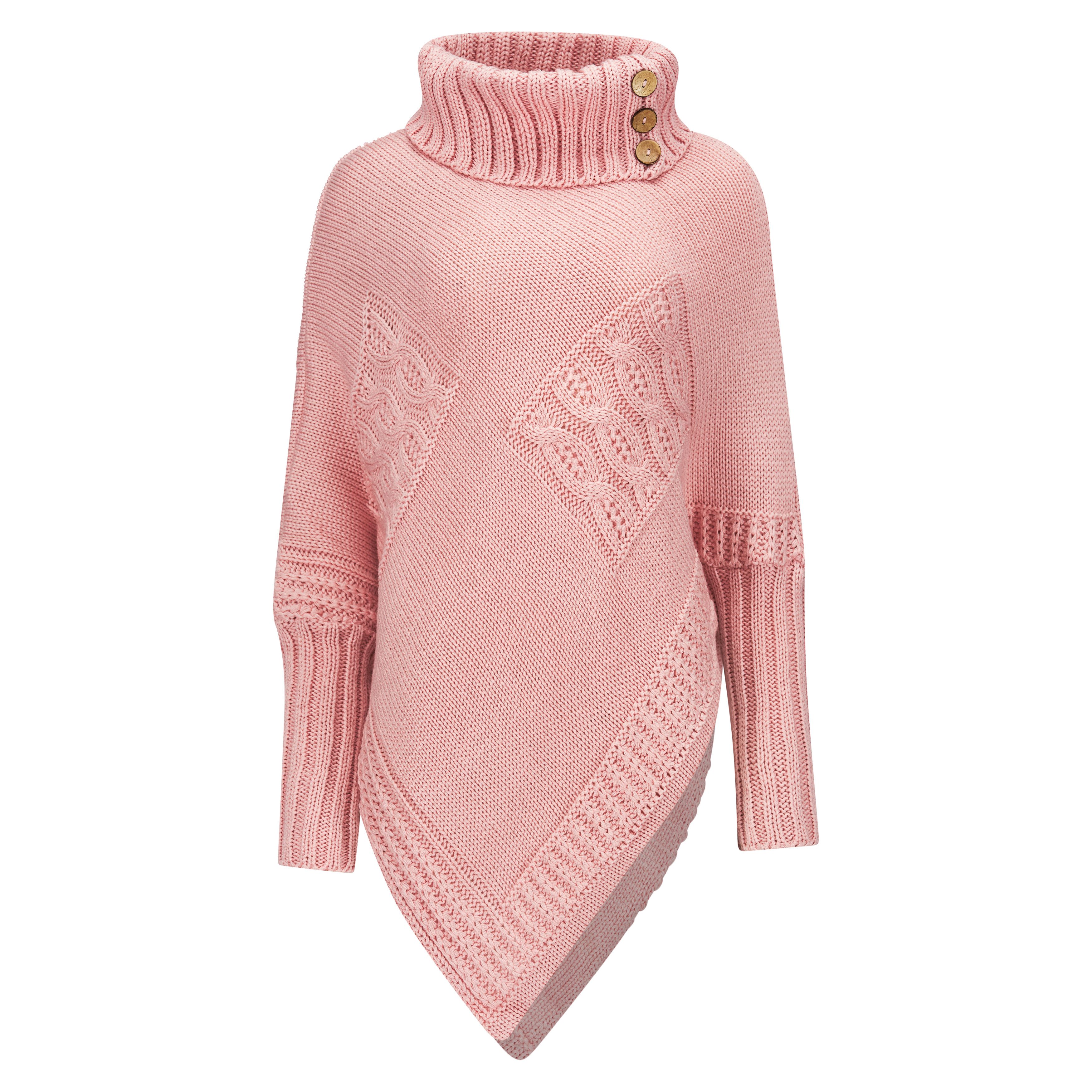 Mississhop Strickponcho Poncho Strick Sweatshirt Pullover Umhang Überwurf günstig online kaufen