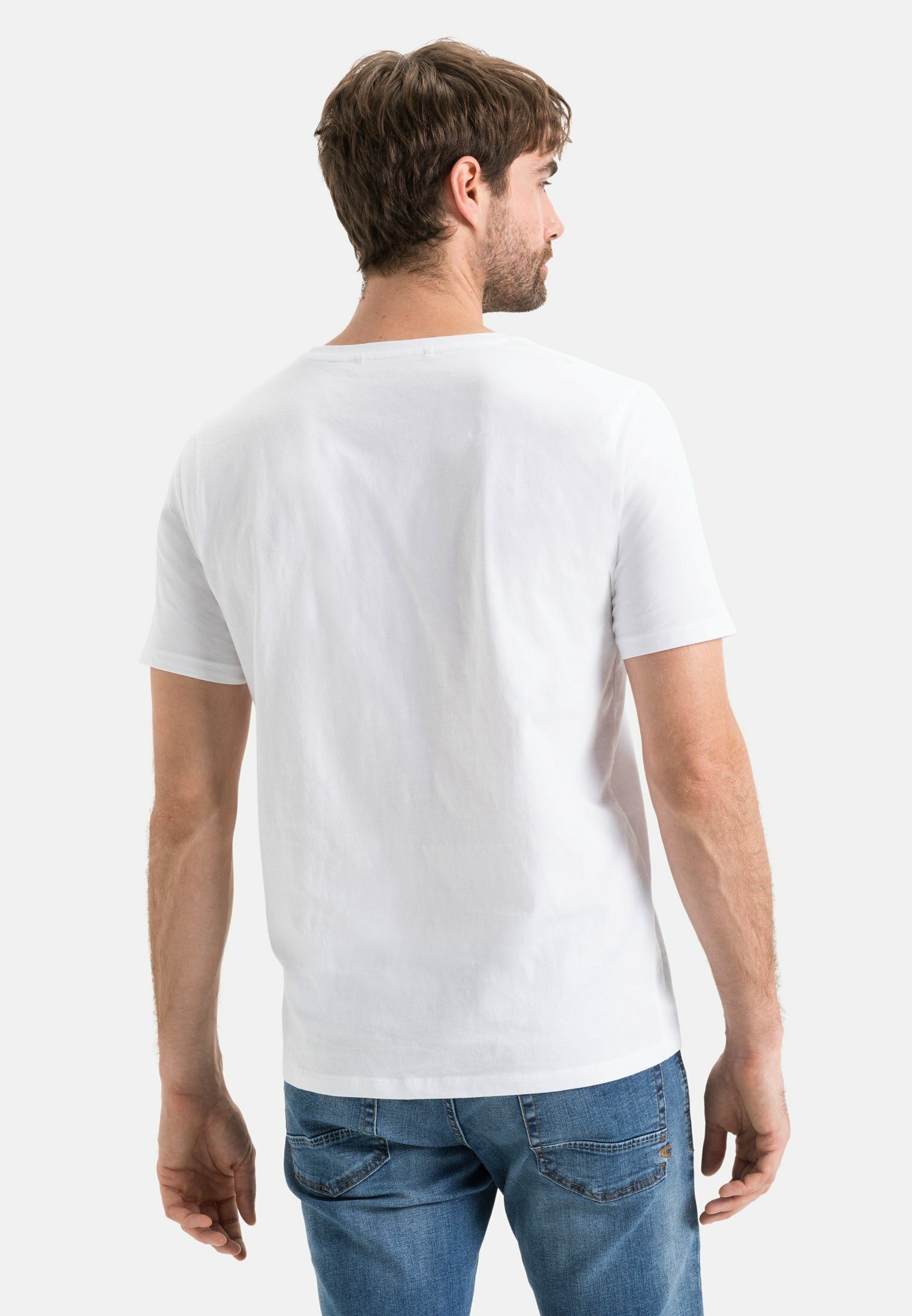 camel active T-Shirt T-Shirt aus reiner Baumwolle Kurzarm günstig online kaufen