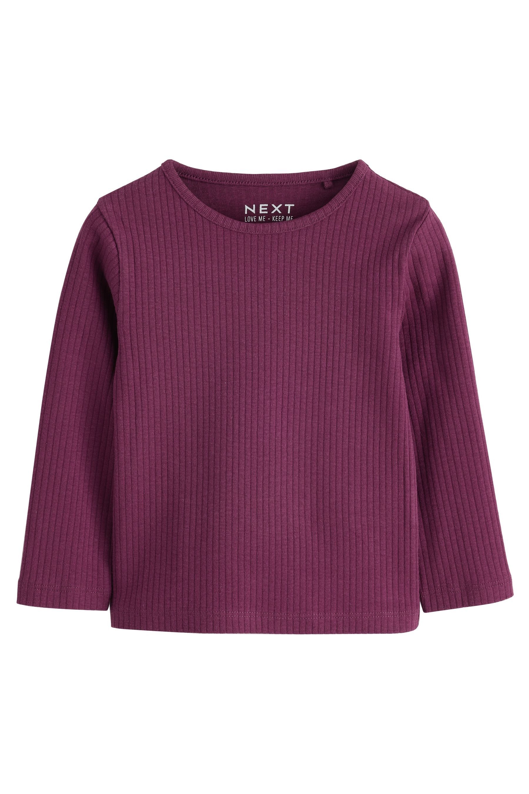 Next Langarmshirt 5er-Pack gerippte Langarmoberteile (5-tlg) – Bild 2 von 5